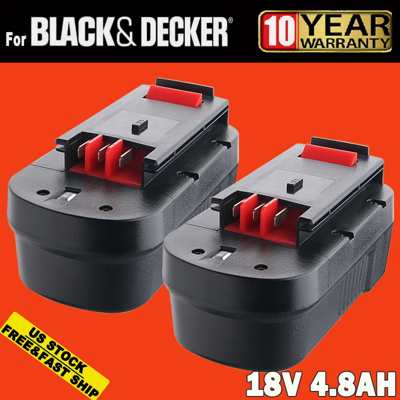 2x 4800mAh 18V Ni-MH Battery for Black Decker A1718 HPB18 A18 HPB18-OPE NS118