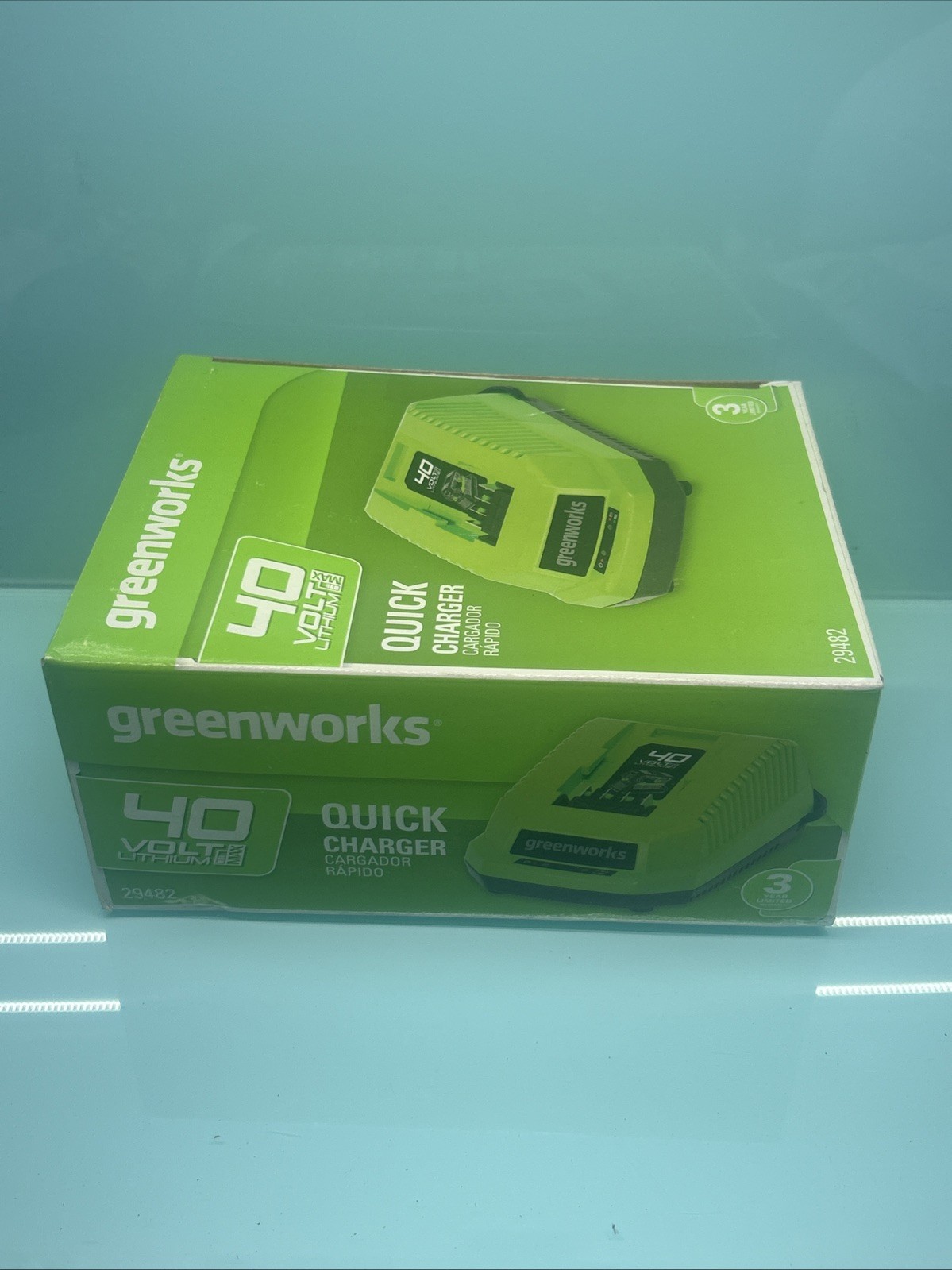 GreenWorks 40V Lithium-Ion Battery Quick Charger Model 29482 Green New In Box