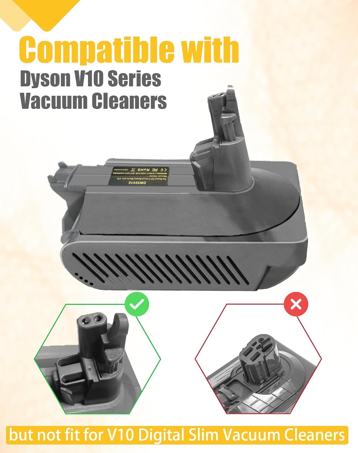 For Dyson V10 Battery Replacement, V10 Adapter for Dewalt 18V 20V MAX 60V Li-ion