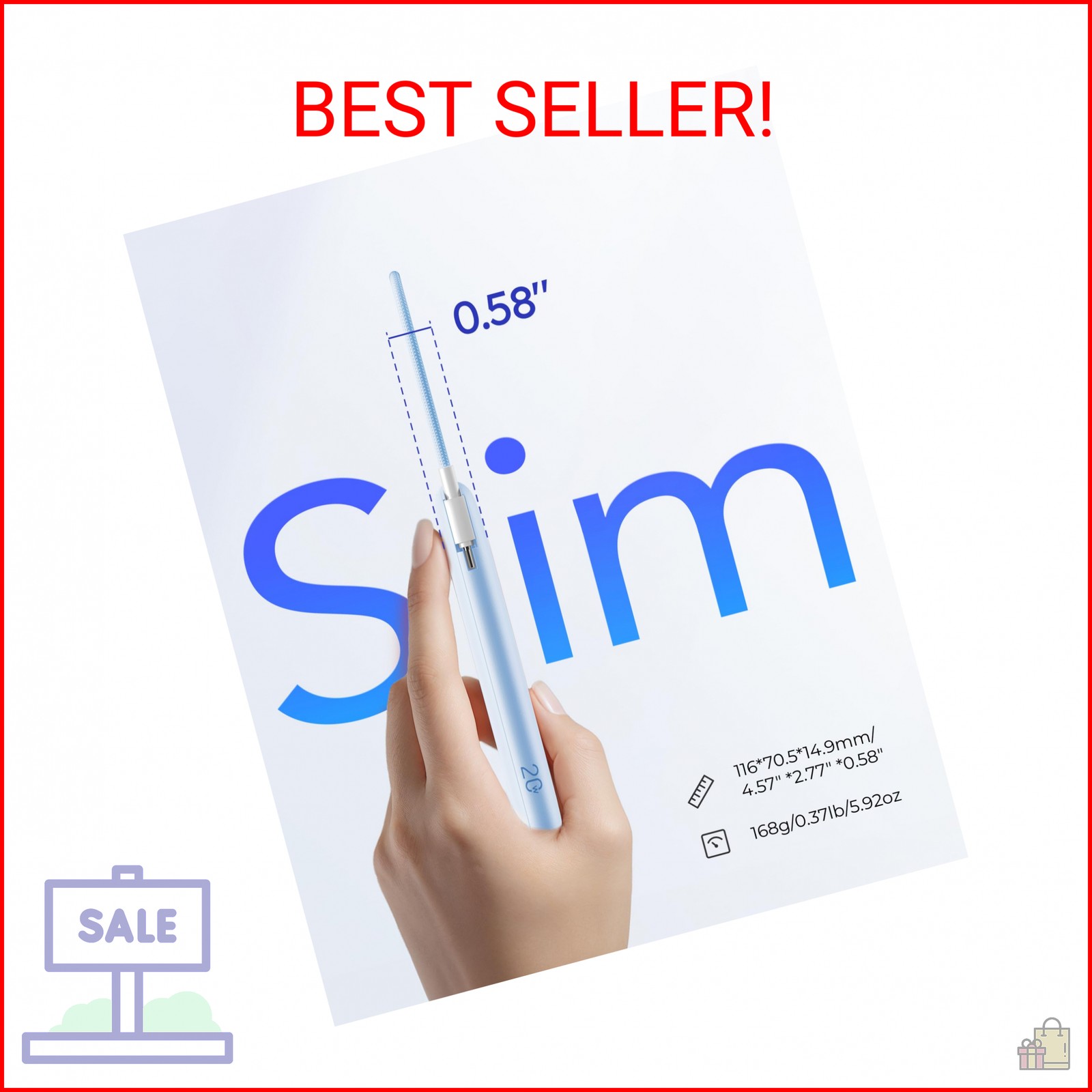 VIYISI Slim Portable Charger Power Bank 10000mAh, PD 20W Fast Charging Compact B