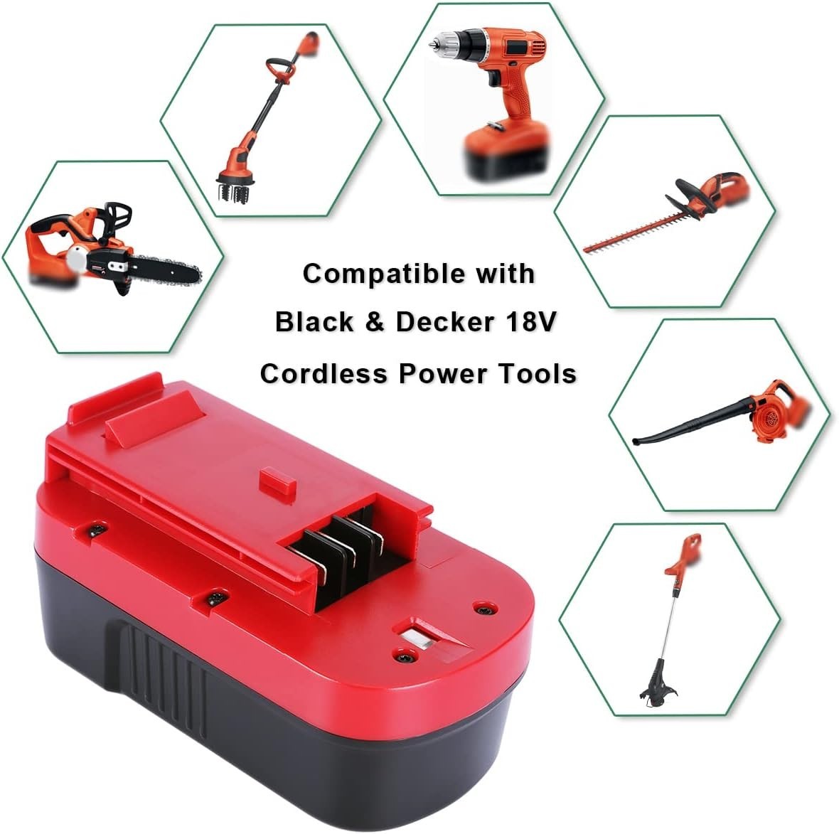 HPB18 18V HPB18-OPE 18VOLT NI-MH BATTERY /CHARGER Replacement FOR BLACK DECKER