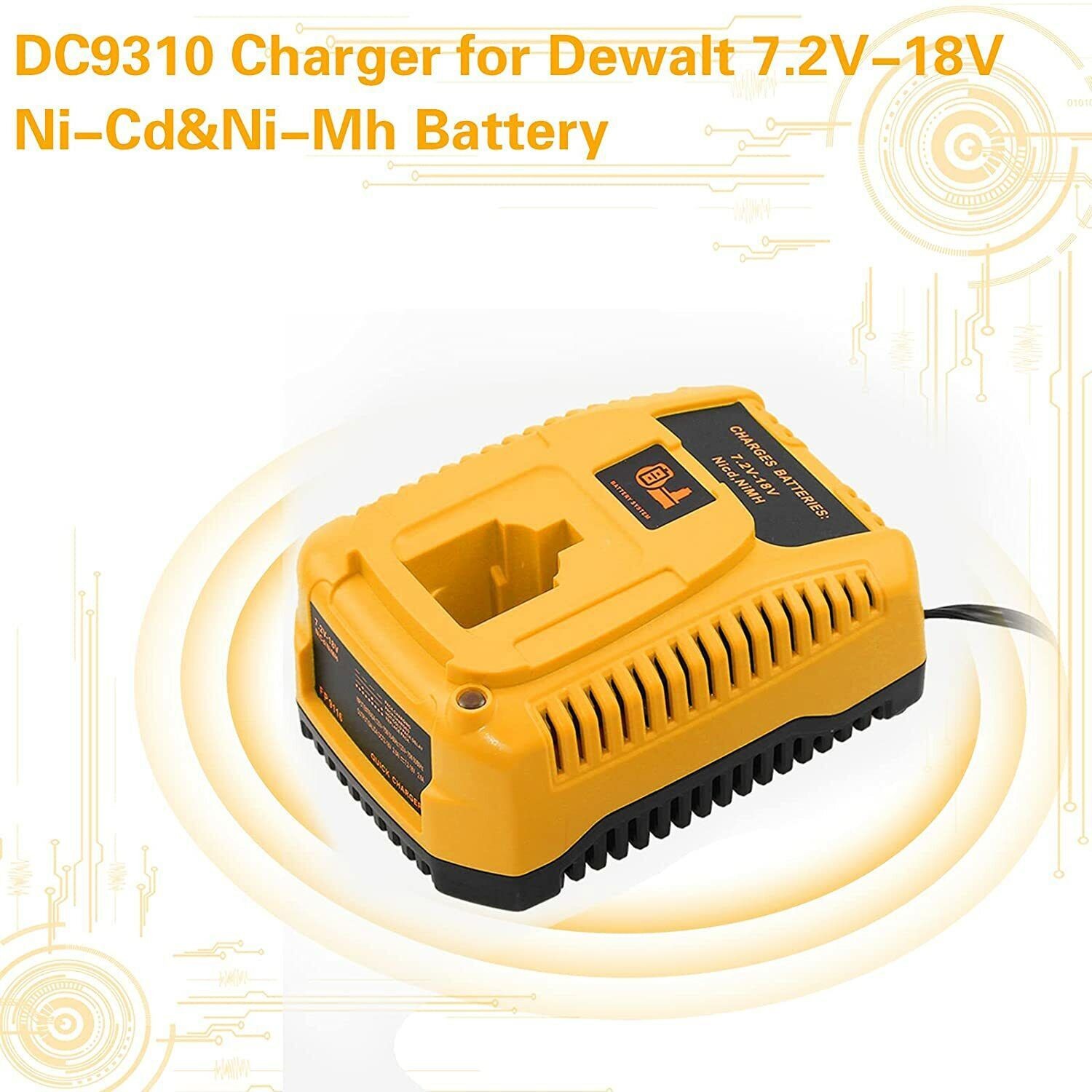 18 Volt DC9310 Charger for Dewalt 7.2V-18V XRP Battery NiCd/NiMh DC9096 DC9098
