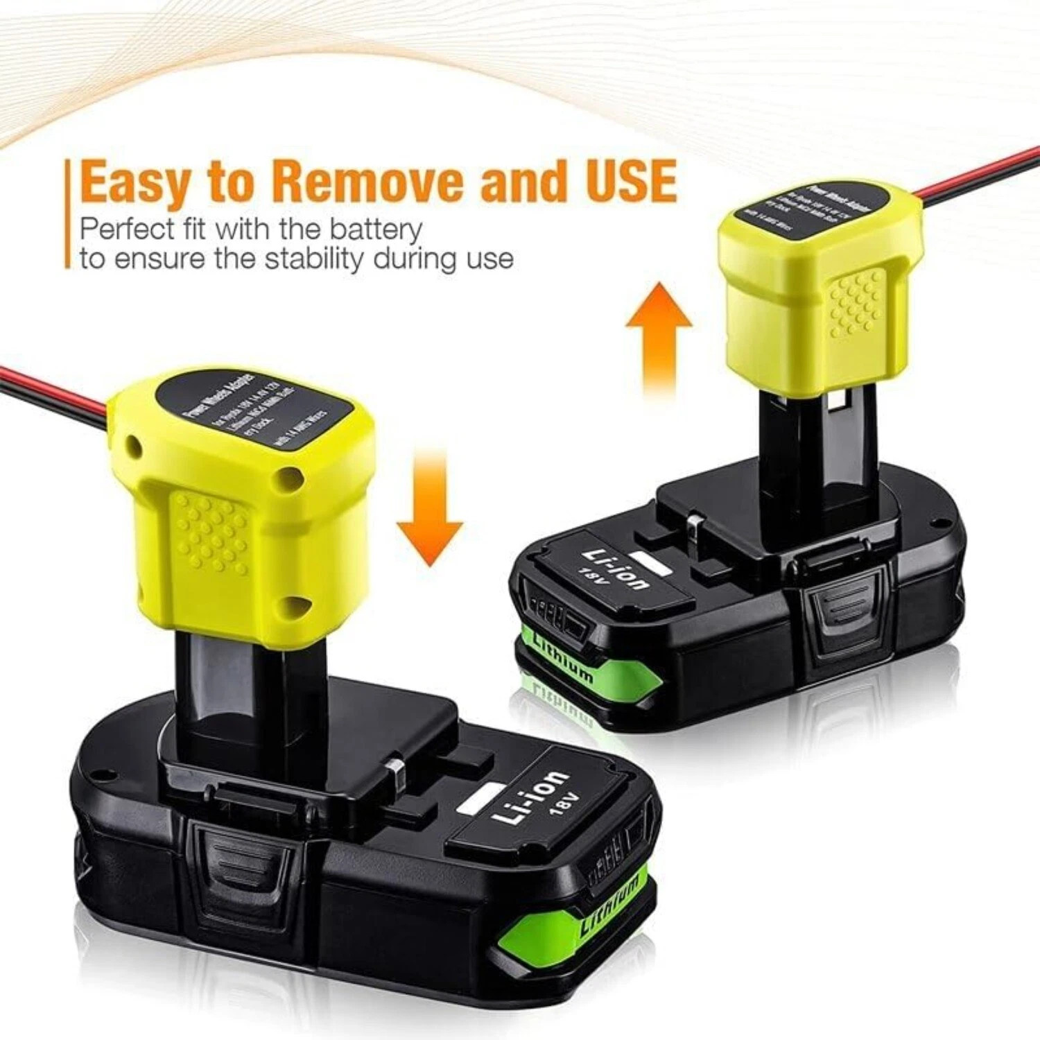 300W Power Inverter for Ryobi DC 18V to AC 110V 120V Portable Power Station USB