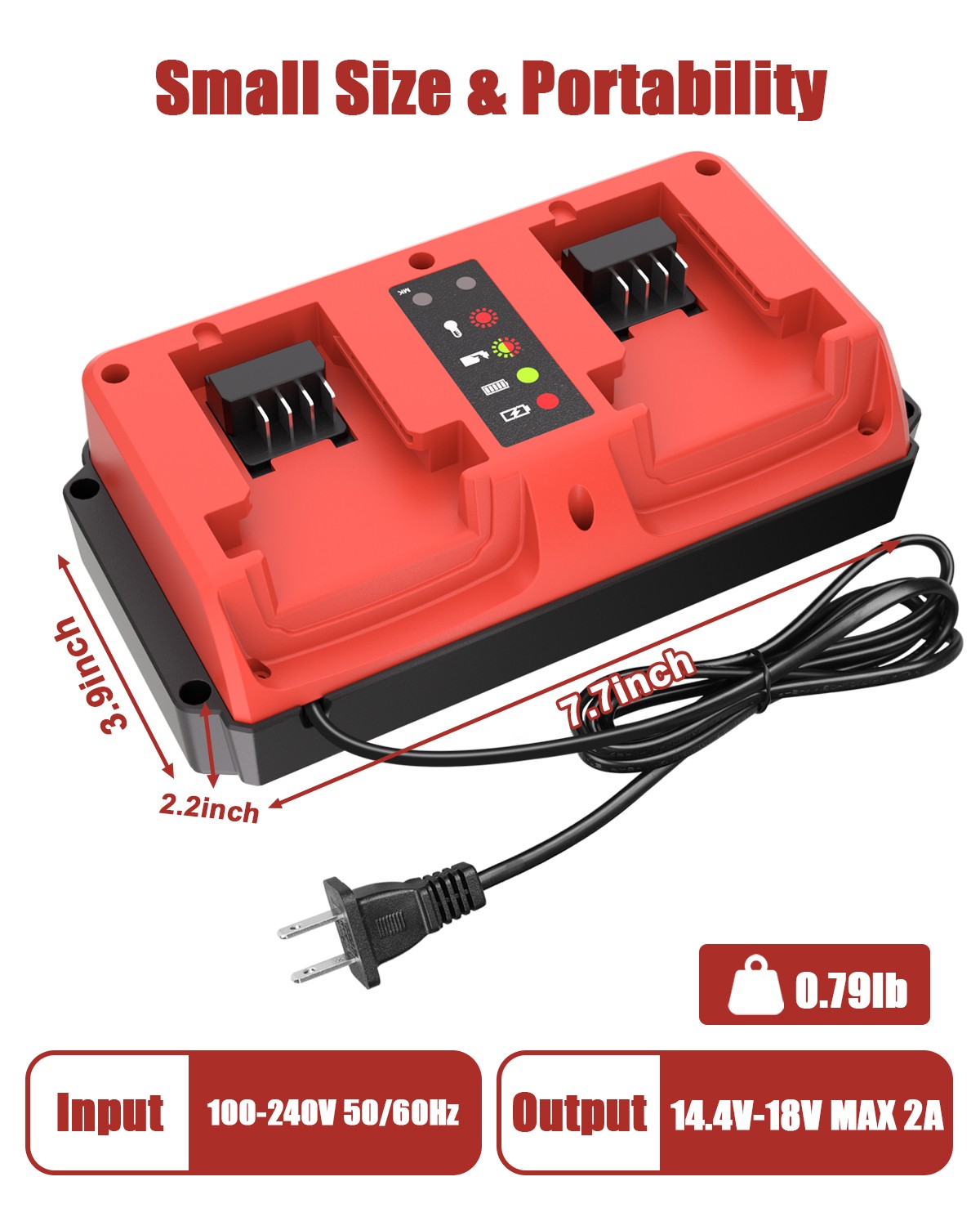 90W Fast Charger for Milwaukee 18V Battery Dual Port 48-11-1862 48-11-1880 US