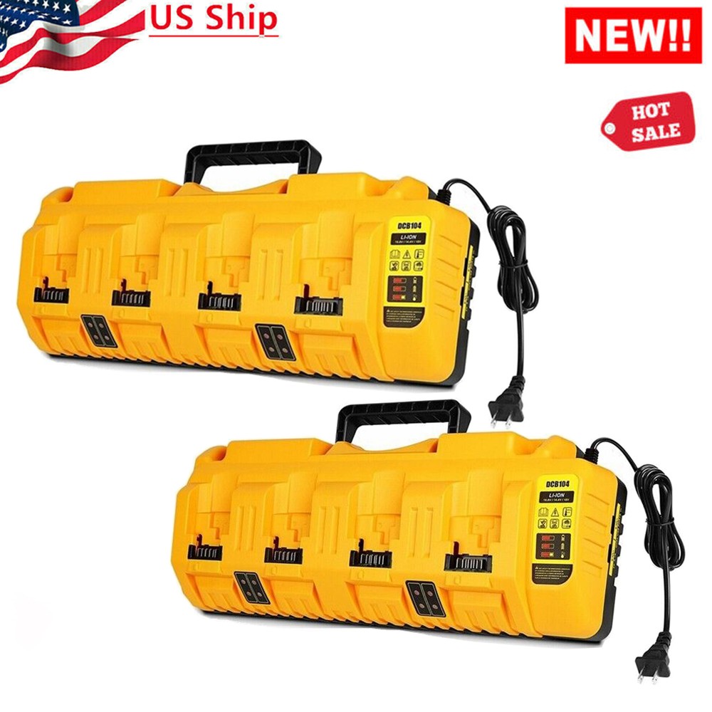 For DEWALT 12/20V DCB104 4-Port Fast Battery Charger Lithium XR DCB205 NEW