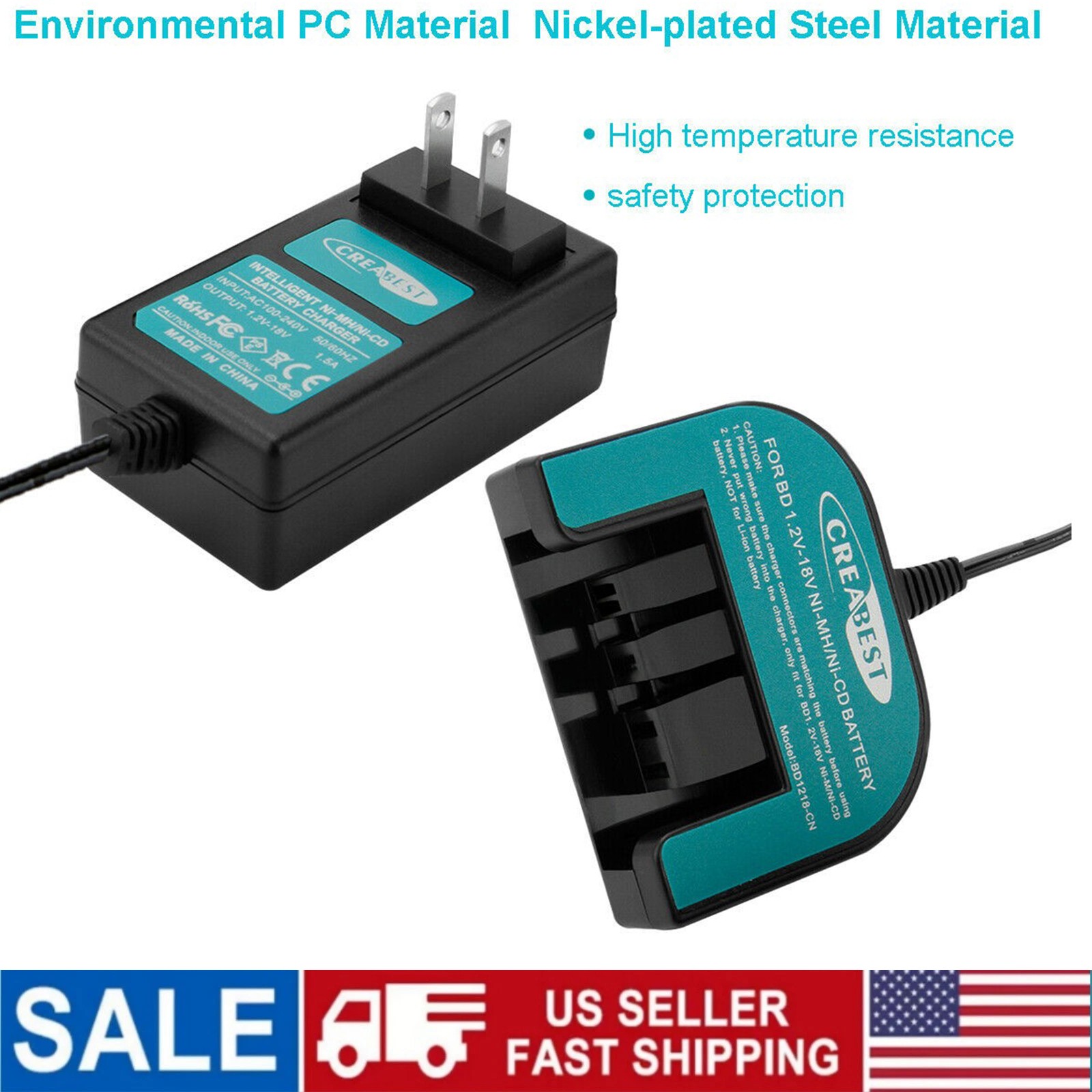 Ni-MH/Ni-CD Battery Charger For Black & Decker 9.6V 12V 14.4V 18V A1712 A12 A18