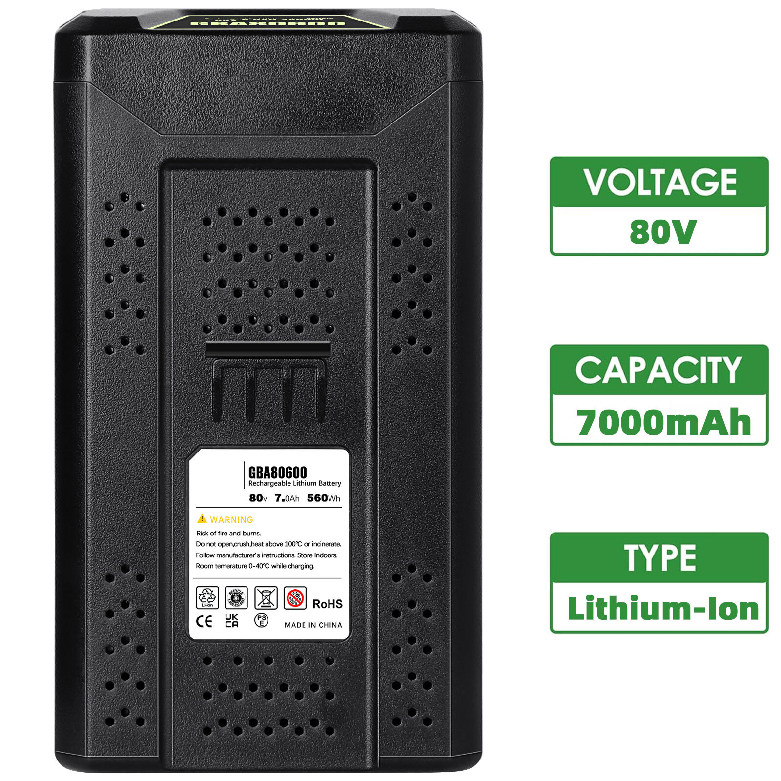 New For Greenworks 80V Pro Lithium-ion Battery GBA80200 GBA80600 80V Max GCH8040