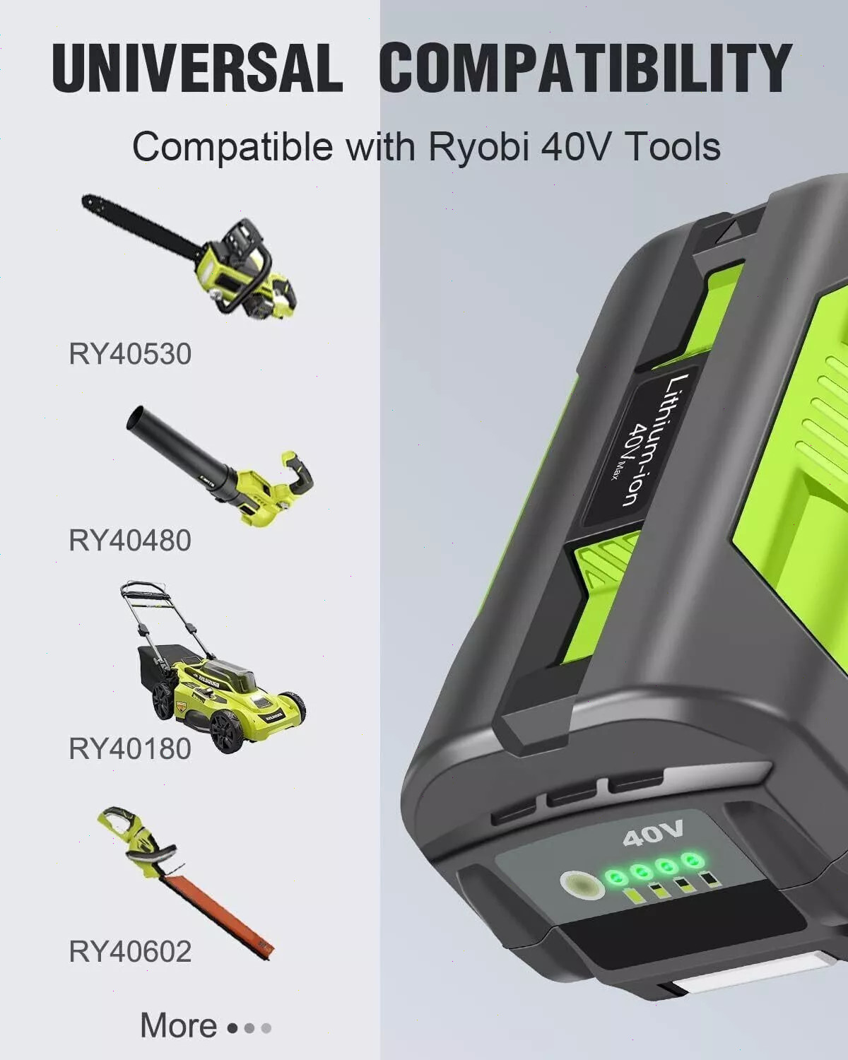 For Ryobi 40V 8.0AH Battery & Charger Lithium-Ion 40-Volt With LED OP4060 OP4026