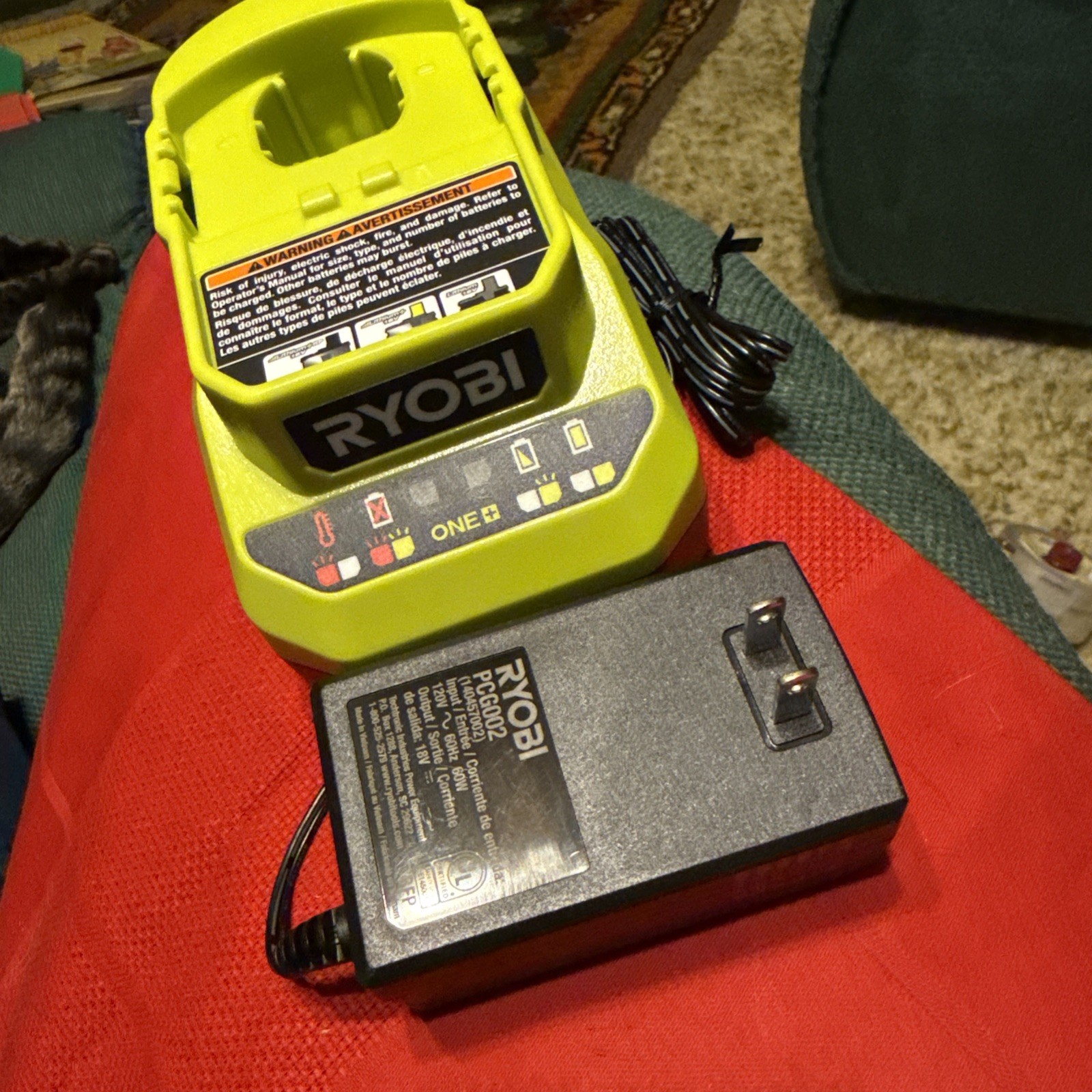 Ryobi Battery Charger PCG002 Authentic 18V ONE+ Li-Ion ORIGINAL