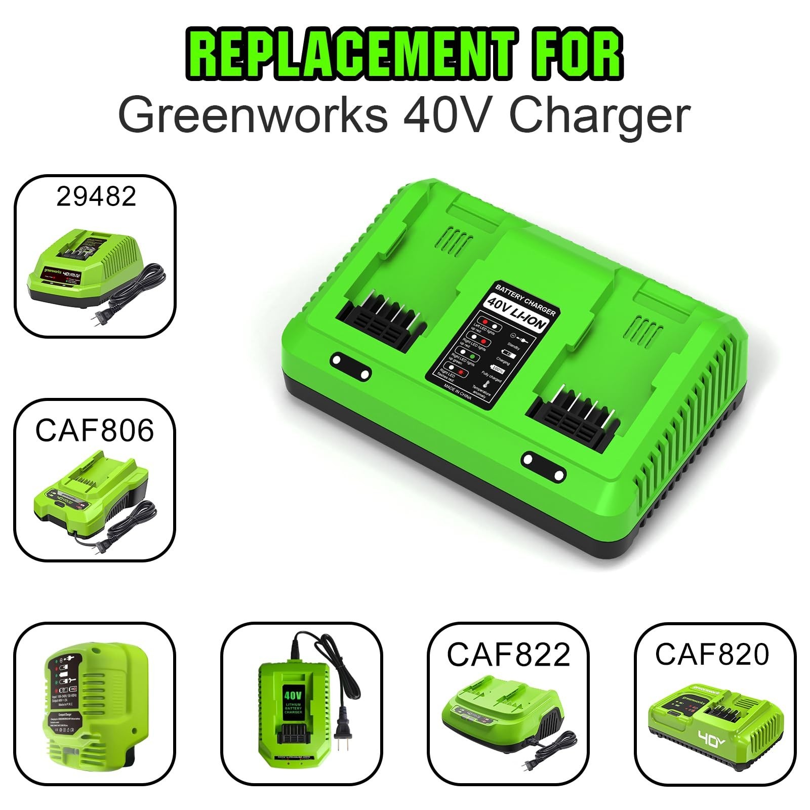 40V Dual Battery Charger Replacement for G-MAX Power Tools, Compatible with 2948