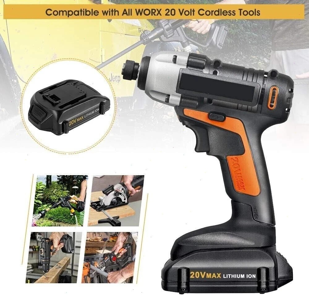 2PACK 8.0Ah For WORX 20V MAX Extend Lithium-Ion Battery WA3525 WA3575 WA3520 4AH