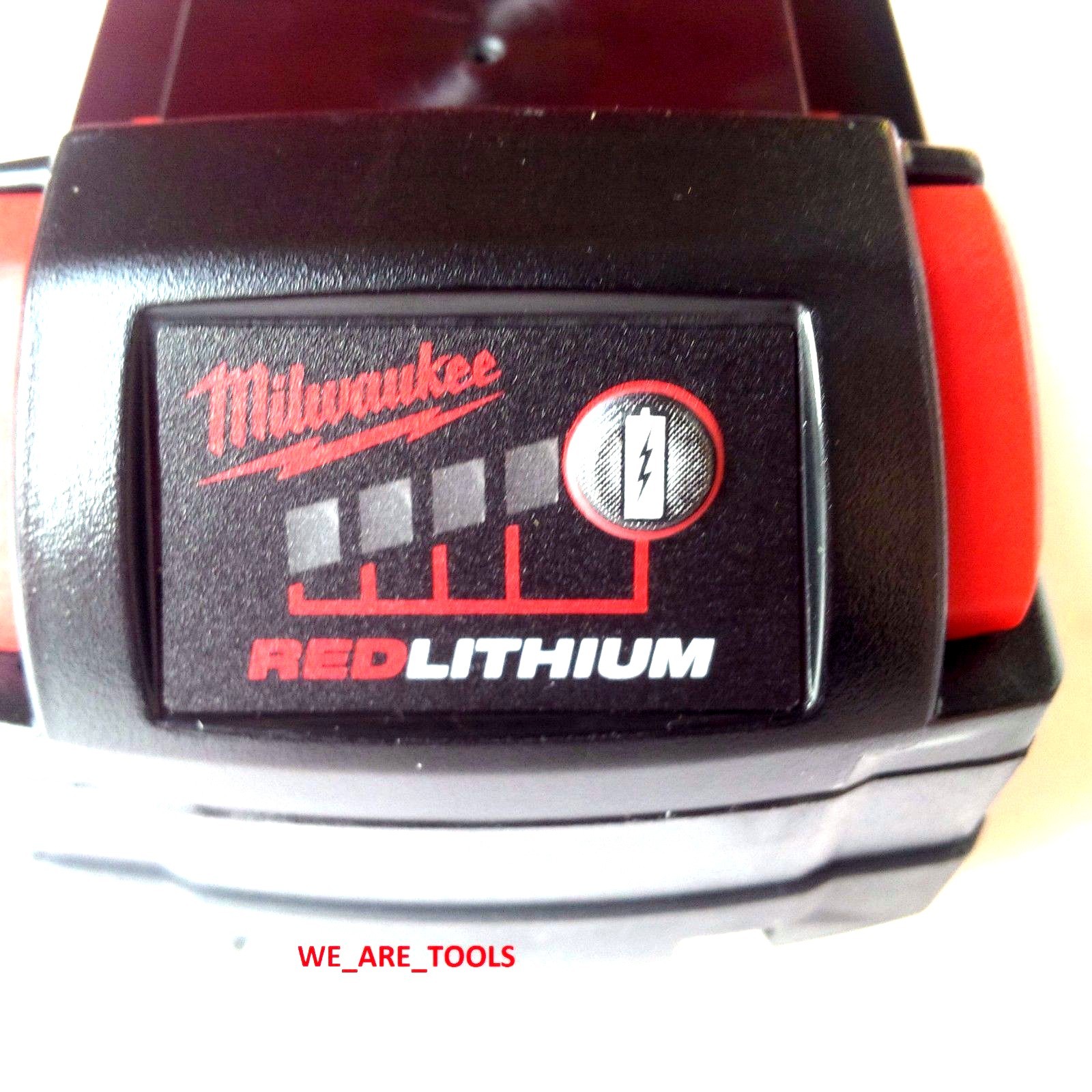 (5) New 18V Milwaukee 48-11-1850 5.0 AH Batteries, (1) Charger, M18 18 Volt Red