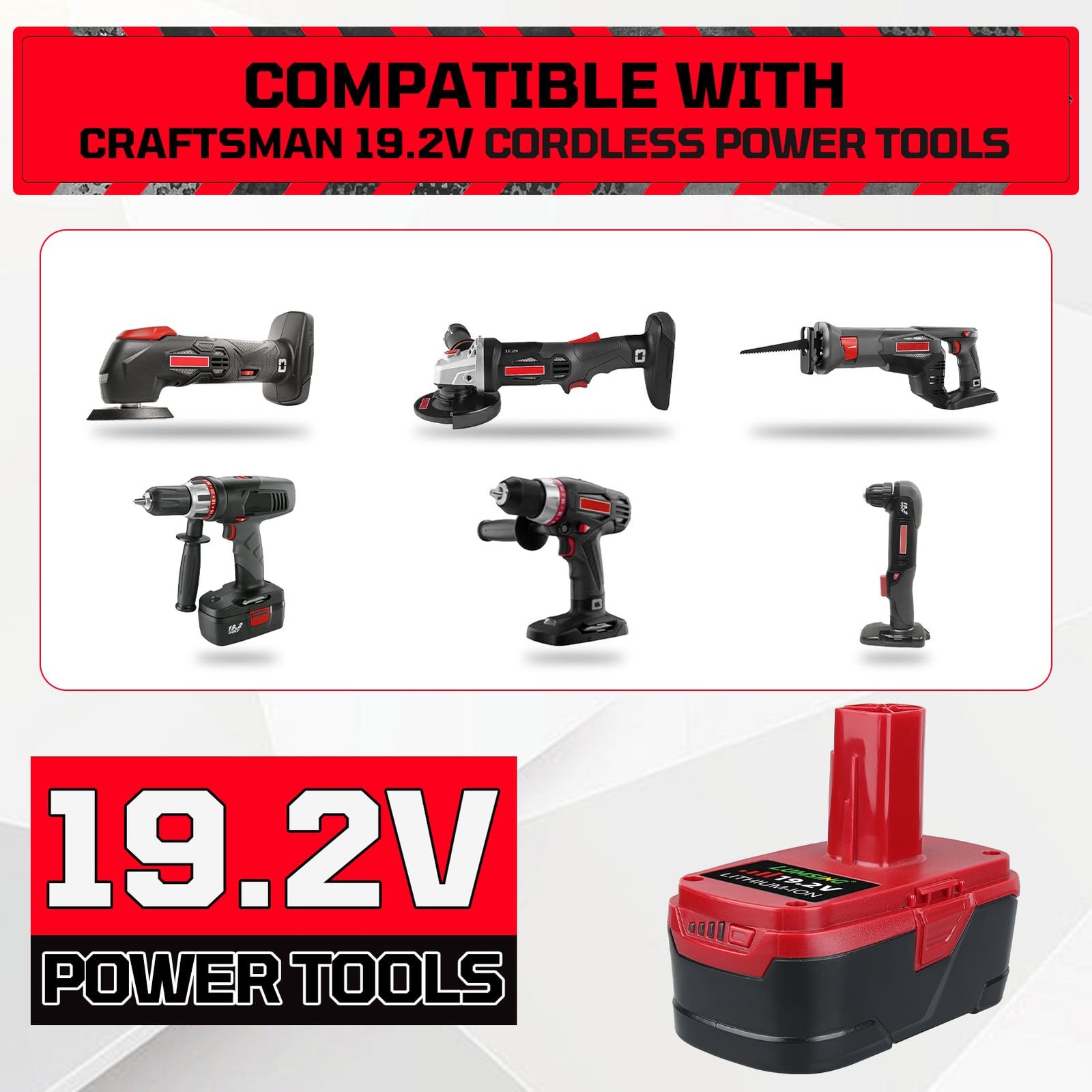 Lumsing 2Pack C-3 19.2V 7.0Ah Lithium-Ion Replacement For Craftsman Battery