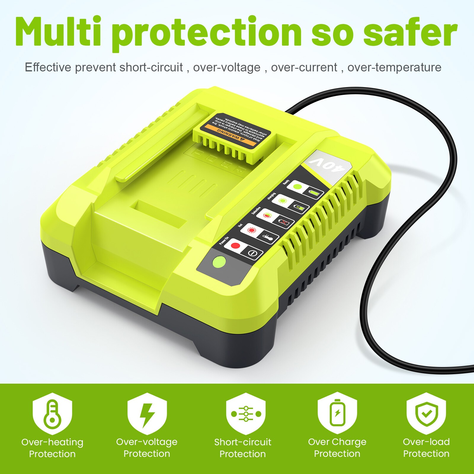 NEW Rapid Charger For Ryobi 40V OP408VNM Lithium Battery OP406VNM OP40602 OP401