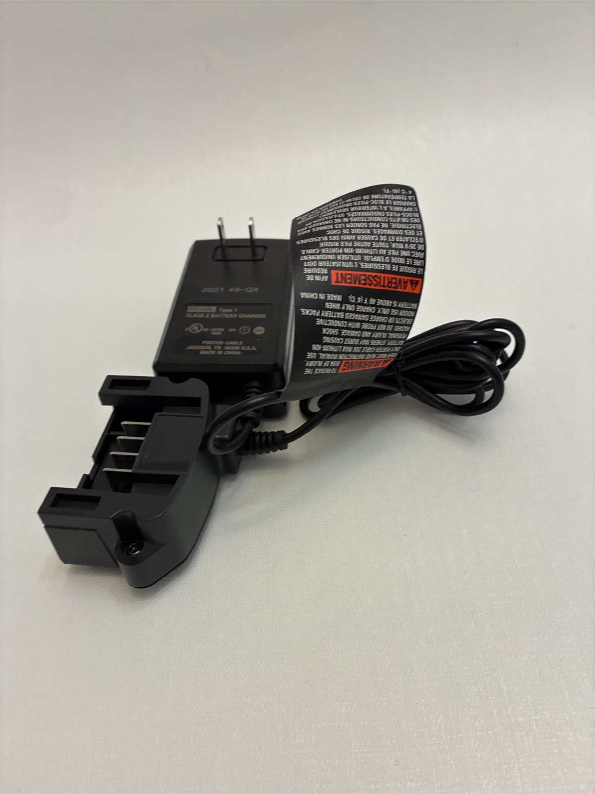 Porter Cable PCC699L 20V Max Lithium-Ion Battery Charger Type 1 Class 2