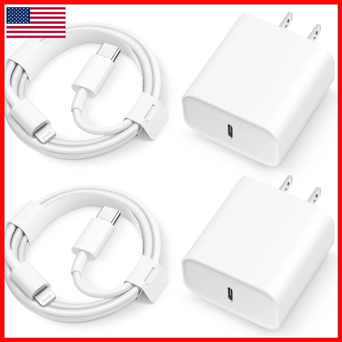 Coreykin Iphone 14 13 12 11 Super Charger 2Pack Cargador 20W Rapid Usb C Wall