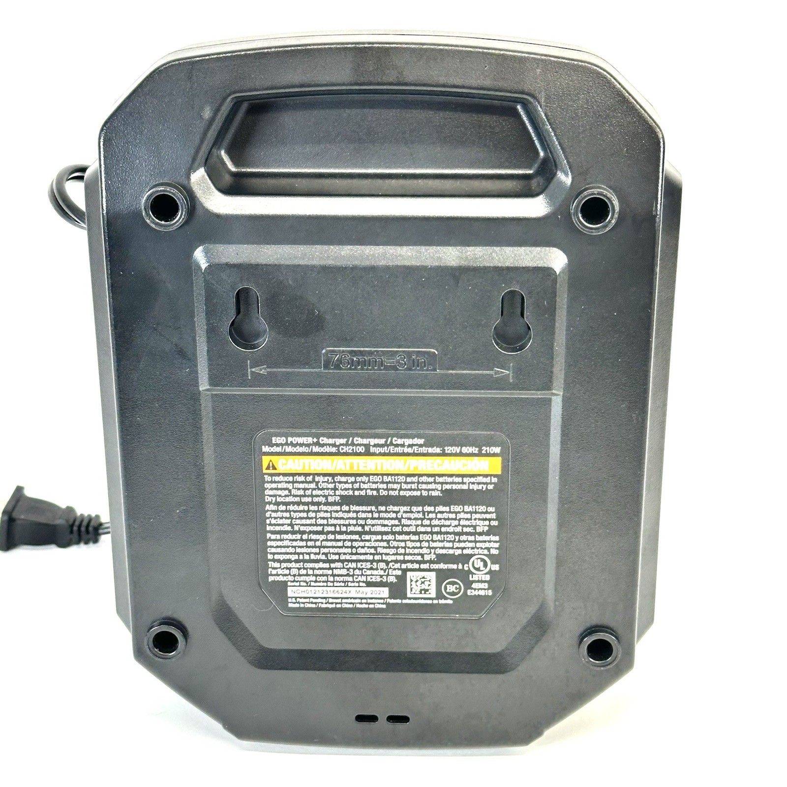Ego CH2100 Battery Charger 56v/120v AC with Indicator Lights Black