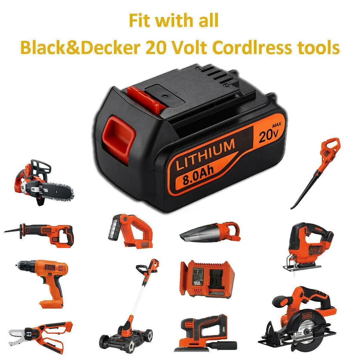 Pack 8.0Ah 20Volt LB2X4020 Battery FOR Black&Decker 20V MAX Lithium LBXR20 LBX20
