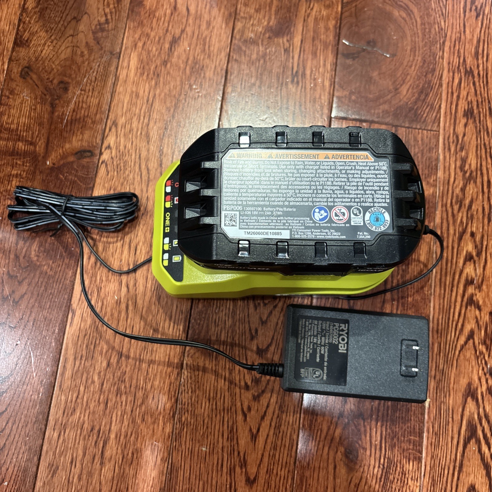 Ryobi PCG002 18V ONE+ Lithium-Ion Charger with New 2Ah Ryobi Battery NEW PBP006