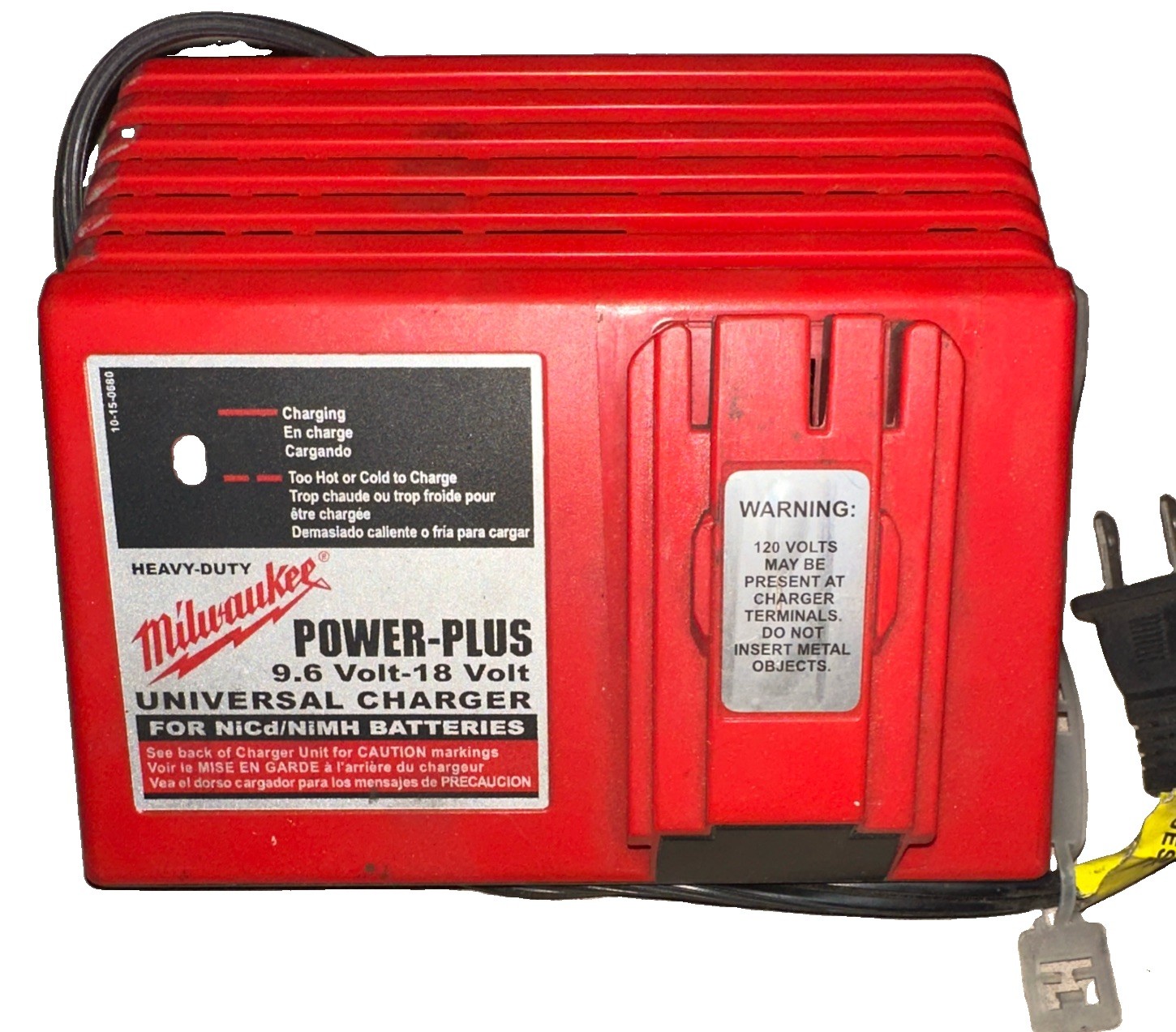Milwaukee Power Plus Universal Battery Charger 9.6V-18V NiCd/NiMH 120V 2.7A USA