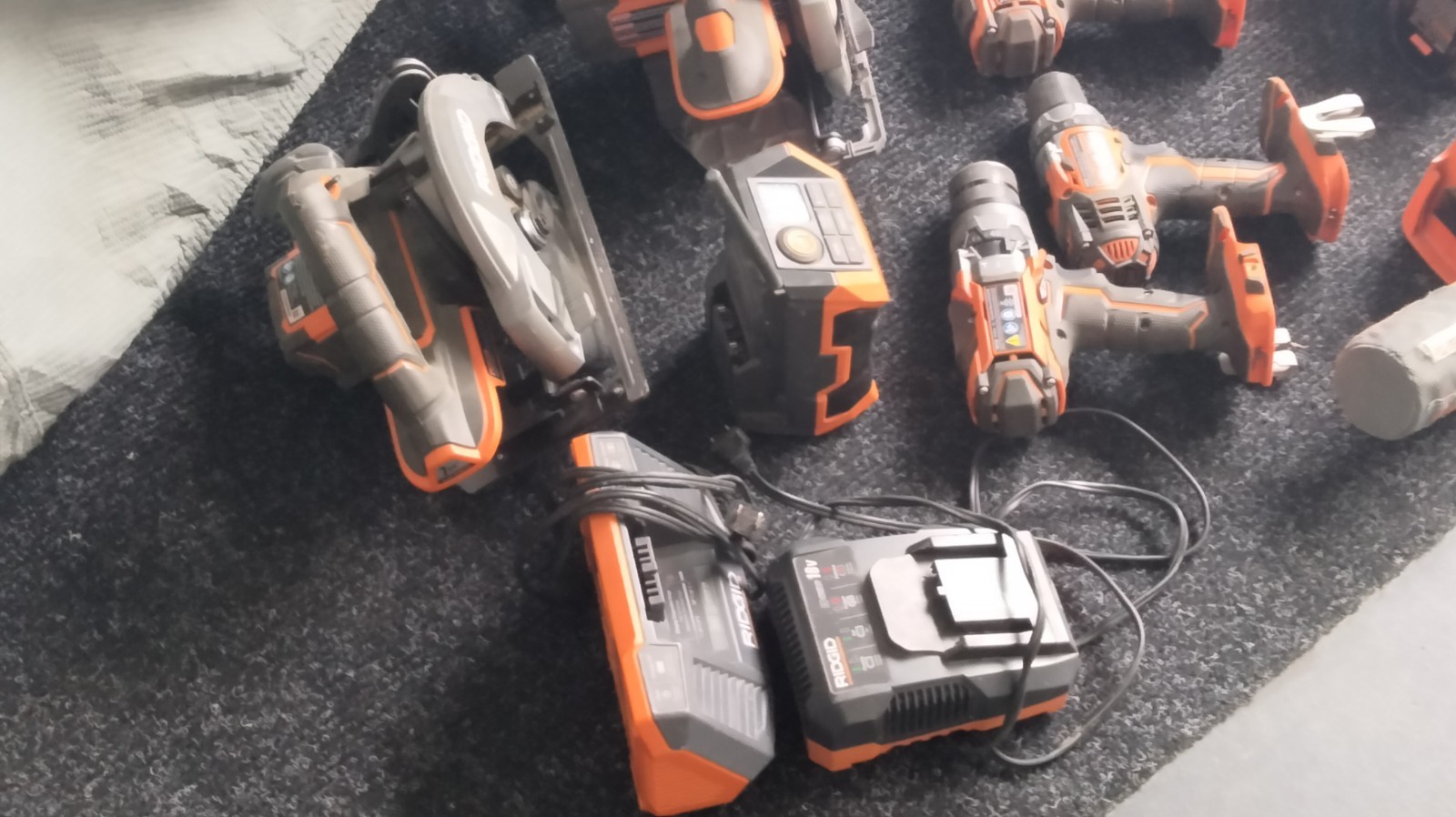 Home Depot, Ridge Brand 20volt Assorted Power Tools.