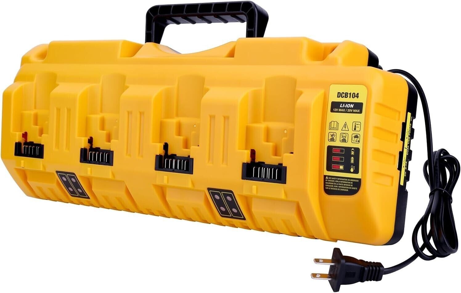 4-Port Fast Charger for Dewalt DCB104 20V Battery 12V 18V 60V DCB112 DCB115