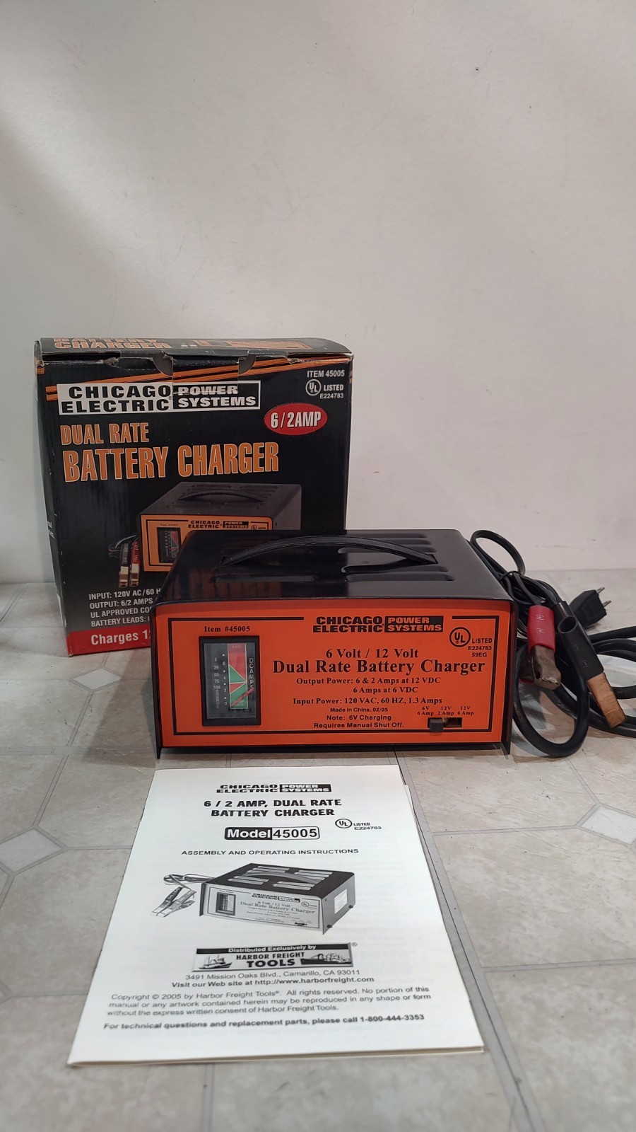 Chicago Electric Dual Rate Battery Charger 6/12v Auto Marine RV Truck Tested