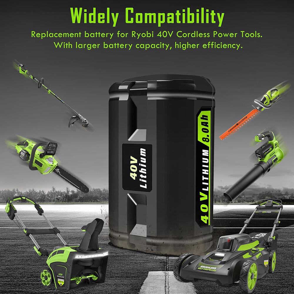 OP4060 40V 8.0Ah Lithium Battery Replacement 6ah for Ryobi OP4050 OP4015 OP4026