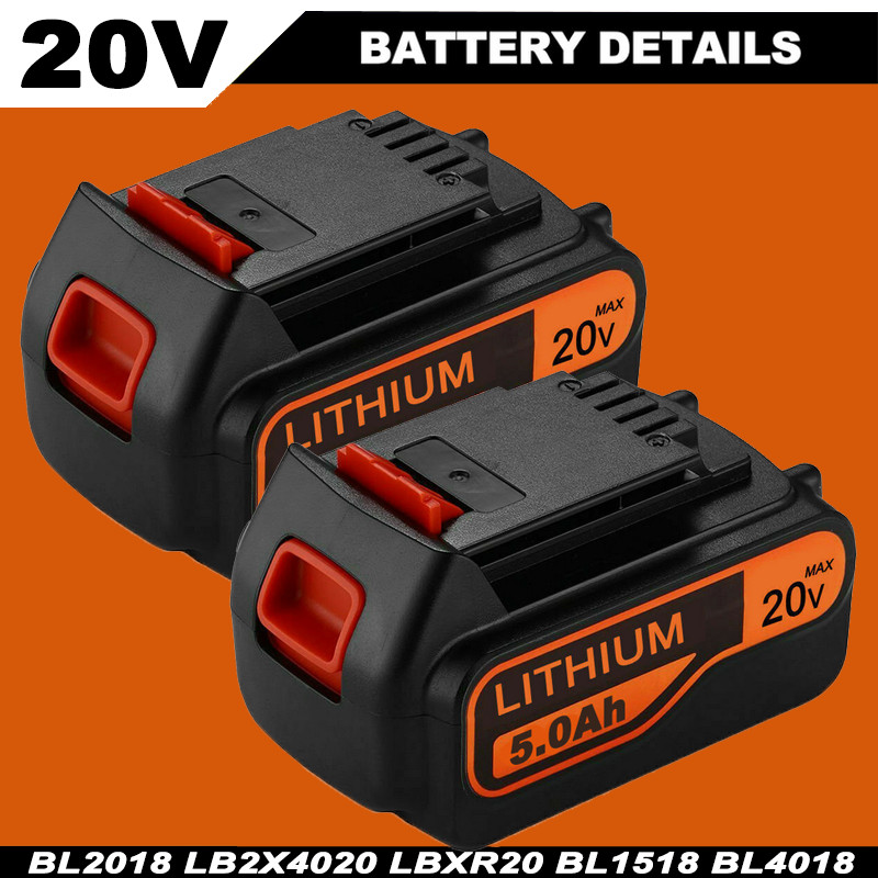 2x 5.0Ah 20V LB2X4020 Battery FOR Black and Decker 20V MAX Lithium LBXR20 LBX20