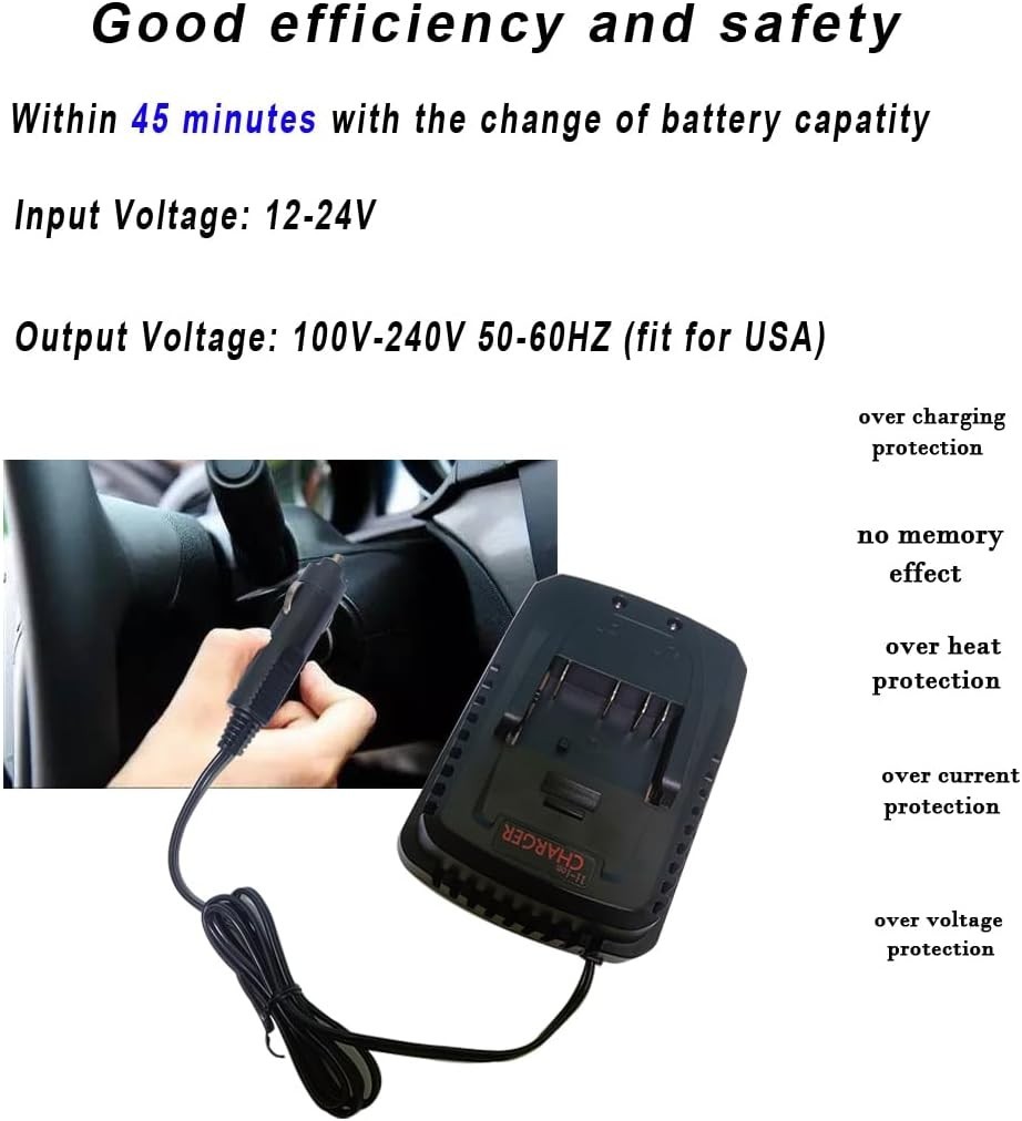 Vehicle Charger Compatible with Bosch 14.4V-18V Battery Charger BC660 T01-29