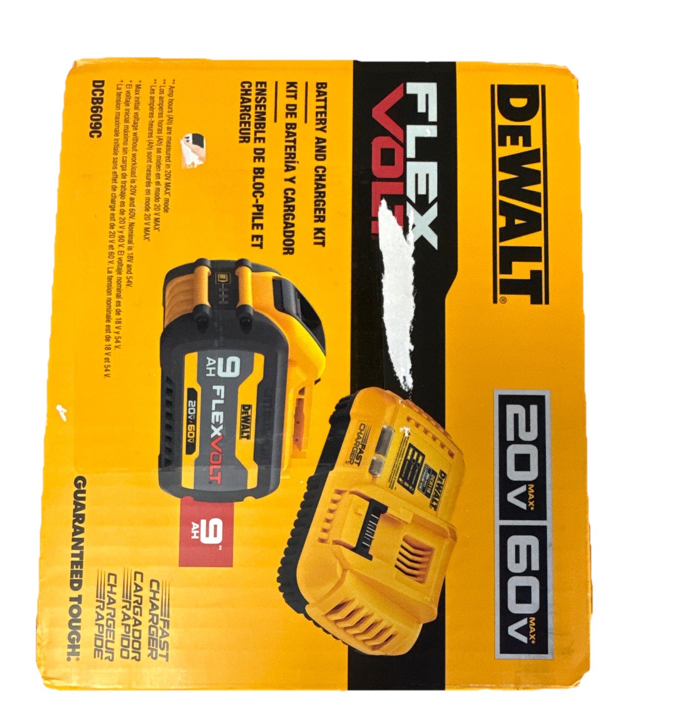 DEWALT FLEXVOLT 20V/60V Battery & Charger Kit Yellow DCB609C Battery Included
