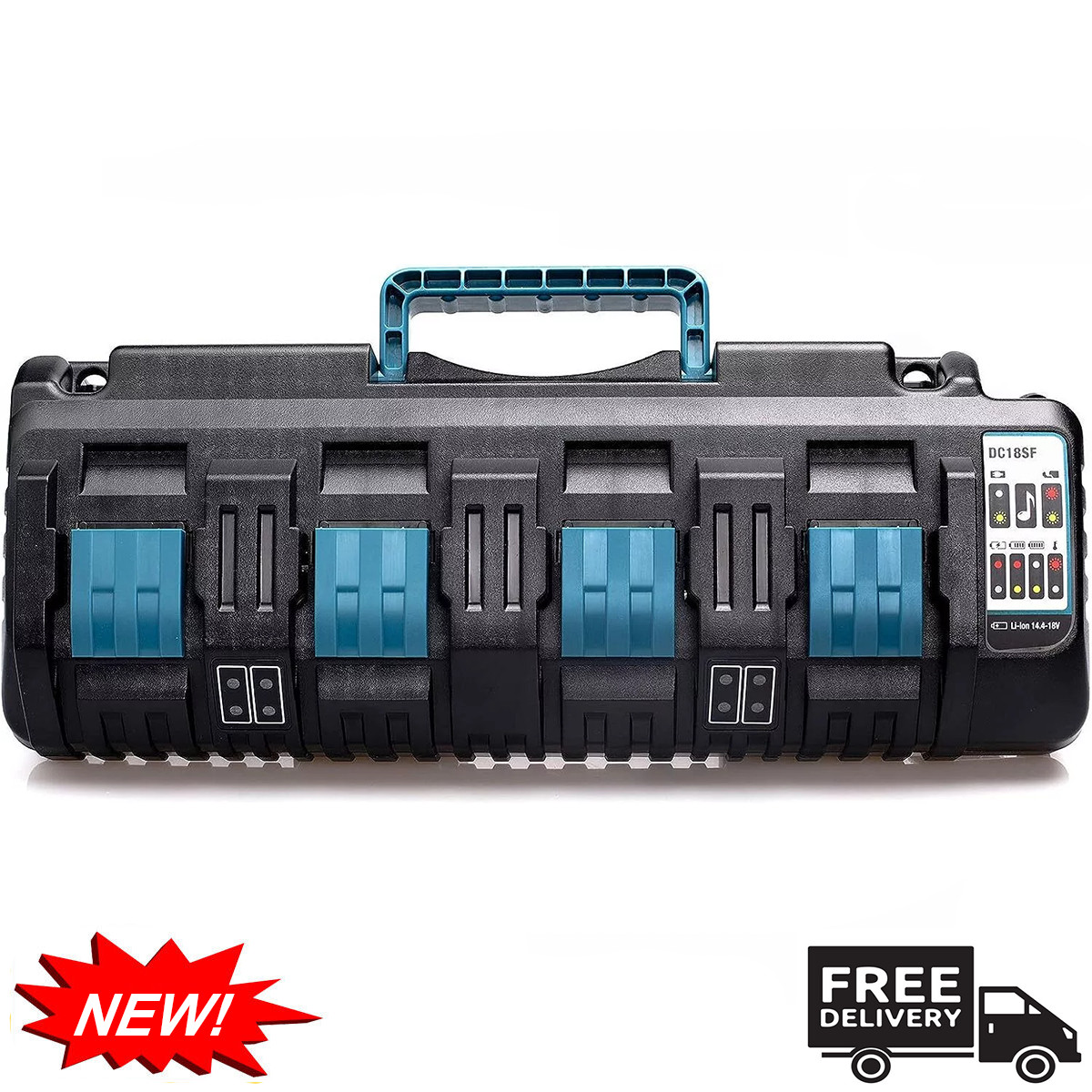 DC18SF For Makita 14.4-18V LXT Li-ion Dual 4 Port High & FAST Battery Charger