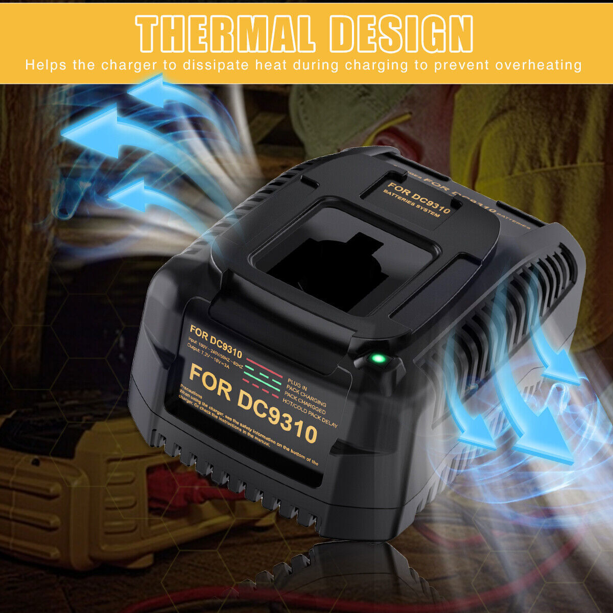 18 Volt DC9310 Charger for Dewalt 7.2V-18V XRP Battery NiCd/NiMh DC9096 DC9098