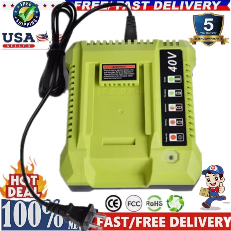 OP401 40V Fast Charger for Ryobi 40V 6.0Ah OP40404 OP4040 Battery Rapid Charger