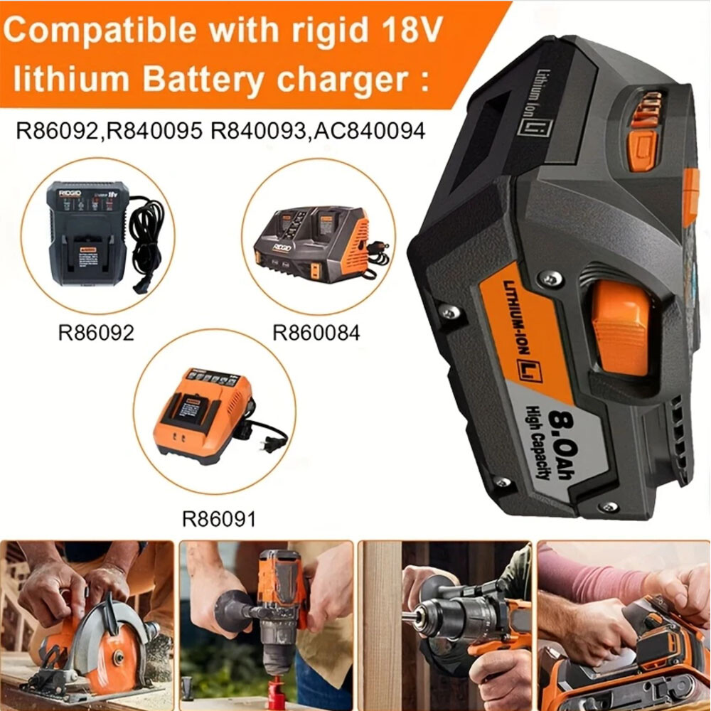 18V 7.0AH For RIDGID Power Tool Lithium Battery R840085 R840086 R840087 R840083