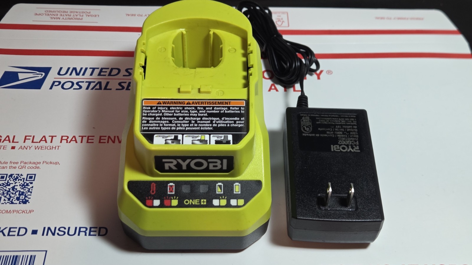 RYOBI PCG002 18V ONE+ Li-Ion Battery Wall Charger Tested Working NO Battery