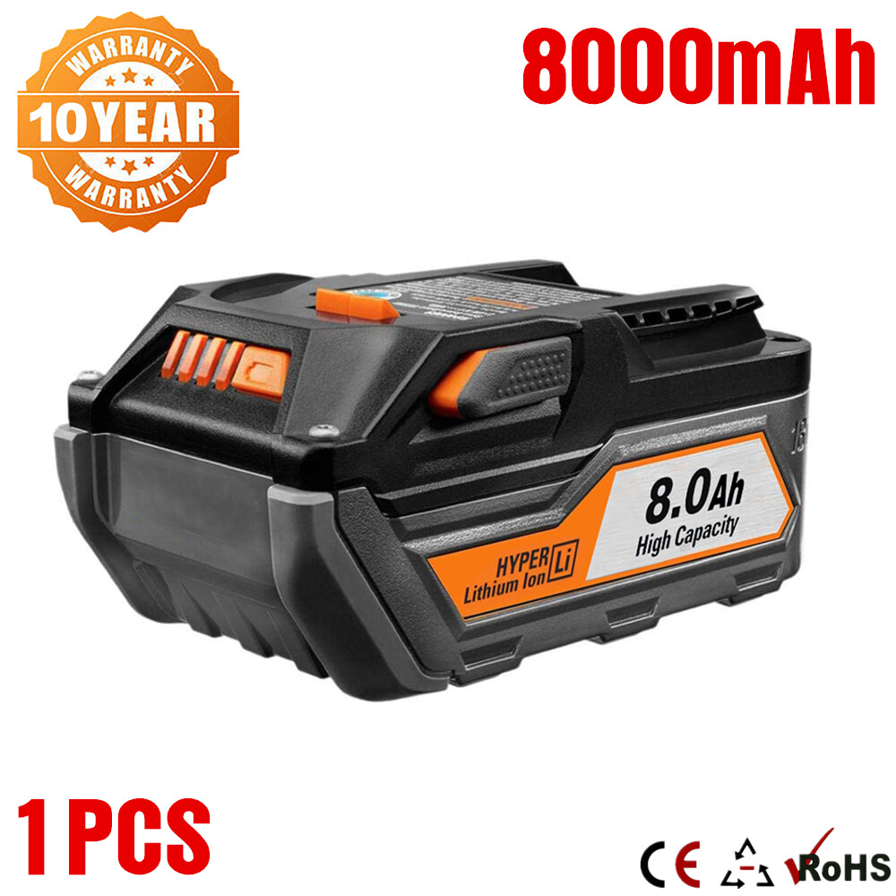 8000mAh Battery for Ridgid R840085 8 Ah Lithium Battery Rigid 18V R840087 Tools