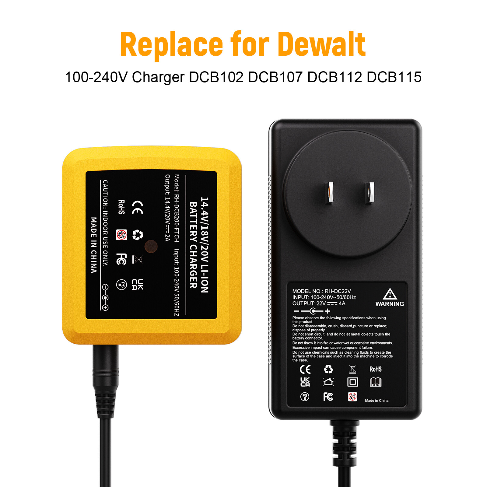 Replacement Battery Charger For Dewalt 20V 20 Volt Max Lithium Ion DCB112 DCB105