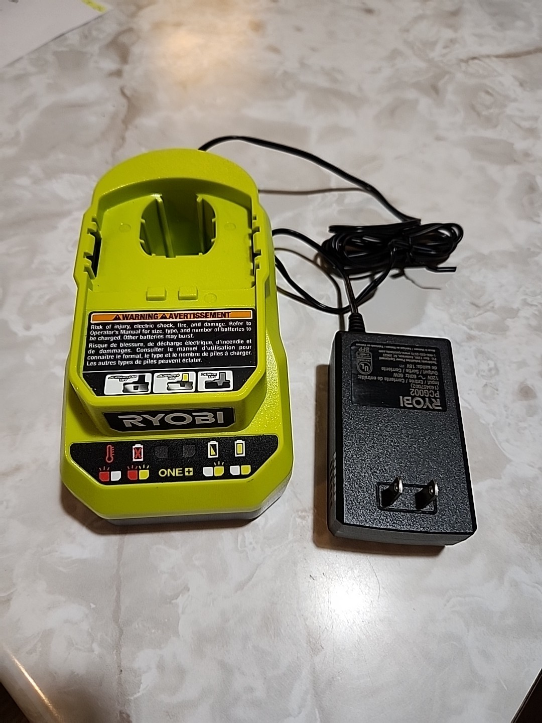Ryobi ONE+ PCG002 18V Battery Charger Green, Model 140457002, Charges 1 Battery