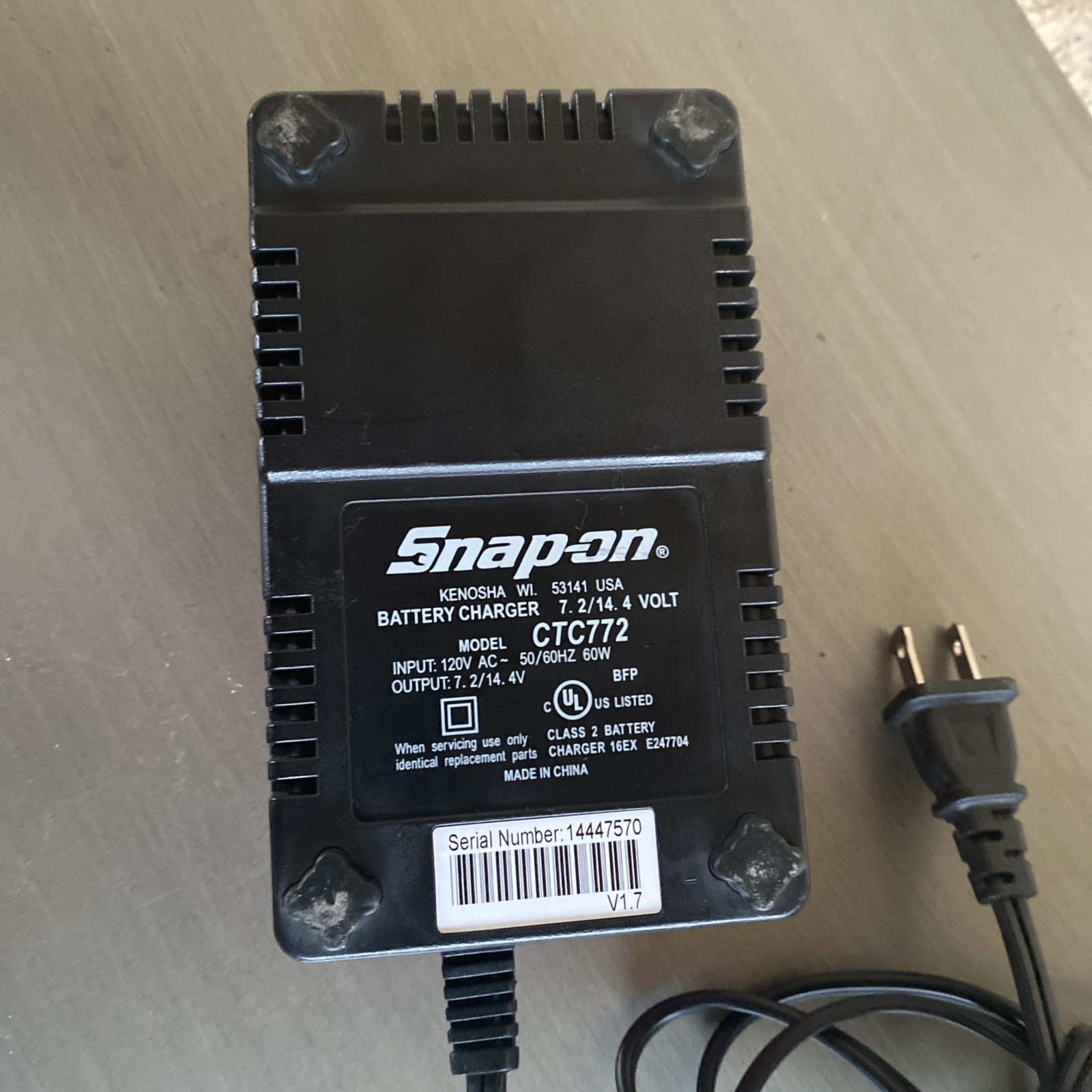 Snap-on CTC772 Lithium Battery Charger 7.2V 14.4V
