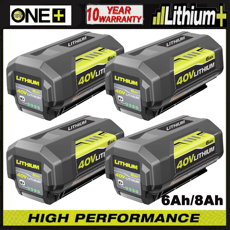 1/2X Battery For Ryobi 40V With LED Lithium-Ion 40-Volt OP406VNM OP40602