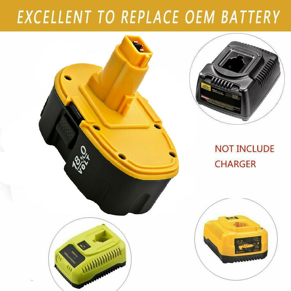 Replacement for Dewalt 18 Volt Battery DC9096-2 DC9098 DC9099 NiMH 18V Battery