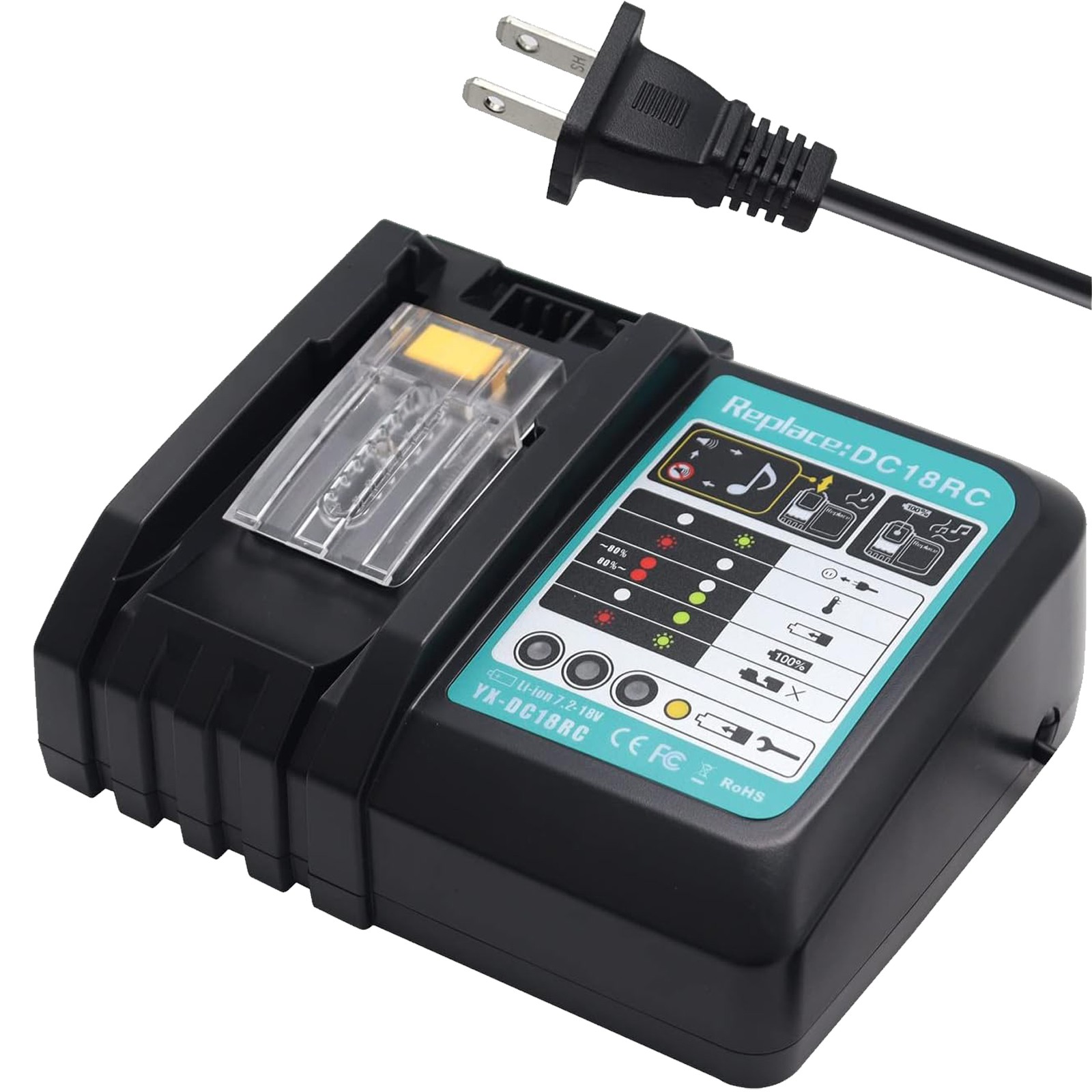 18V 3.0A Rapid Li-ion Charger DC18RC for Makita All 7.2V-18V LXT Lithium Battery
