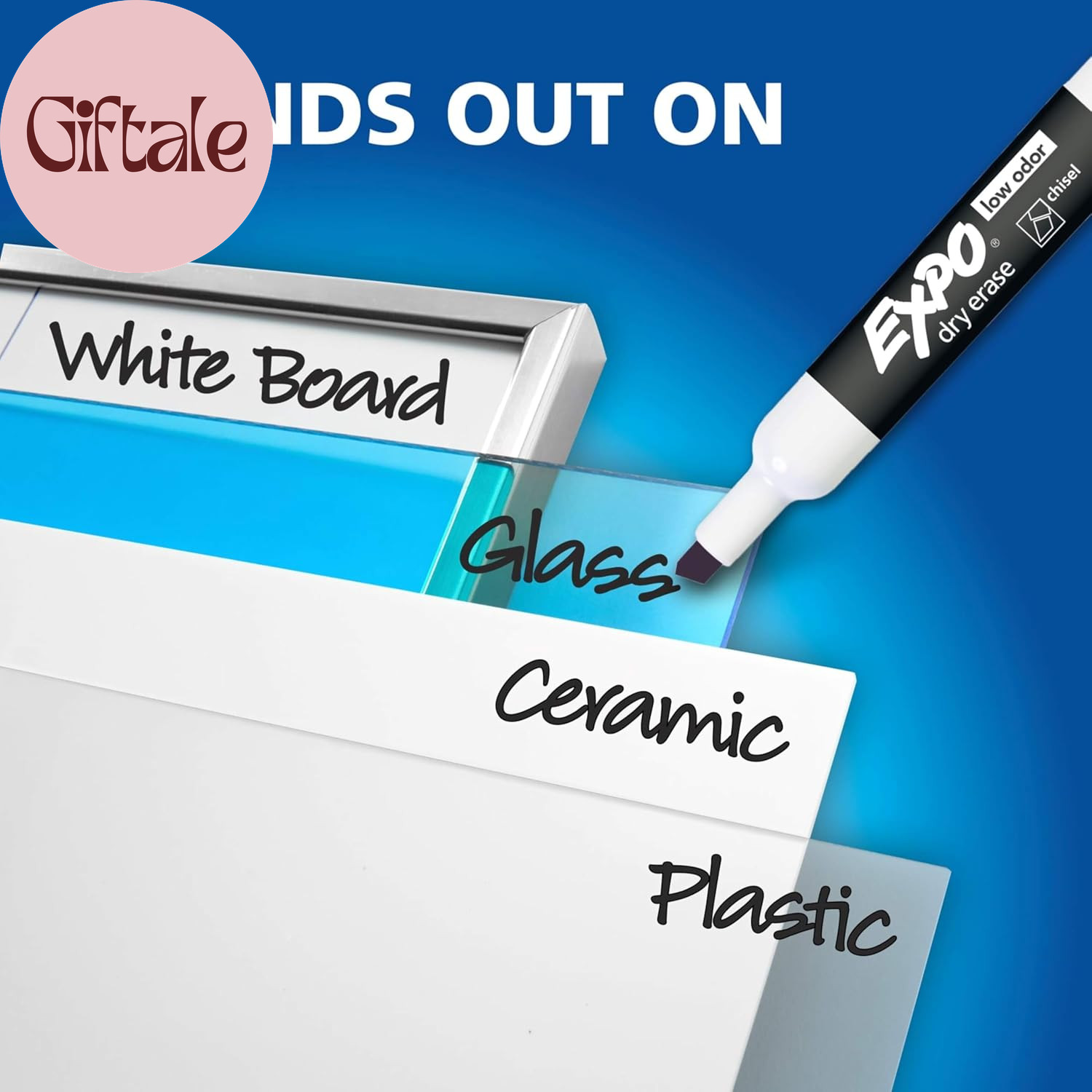 EXPO Dry Erase Markers, Low Odor Ink, Assorted Colors, Chisel Tip, 12 Count