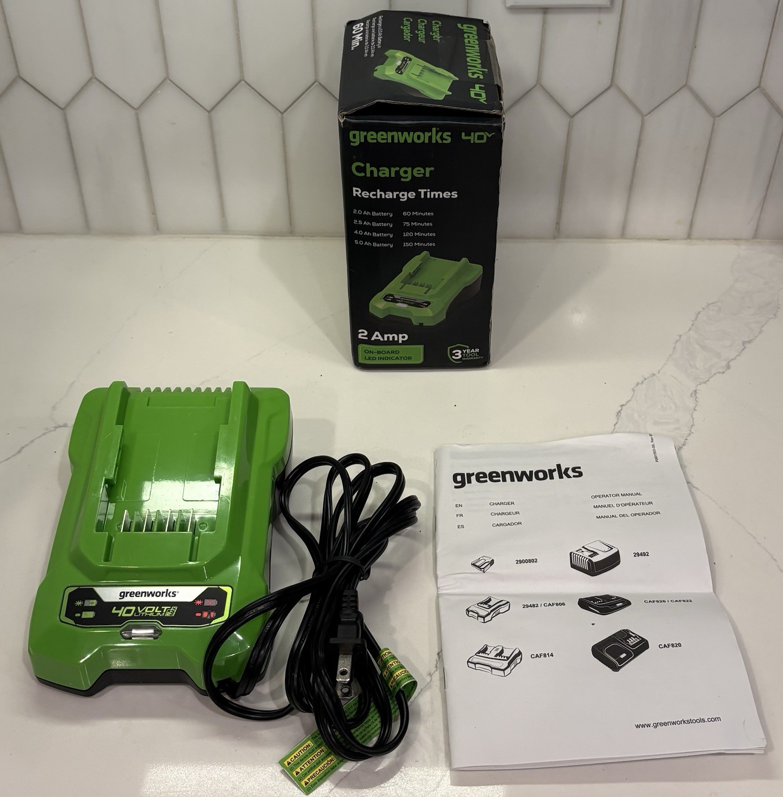 OEM 40V Charger 29482 For Greenworks 40V Battery 29472 29462 29252 22272 BAF721