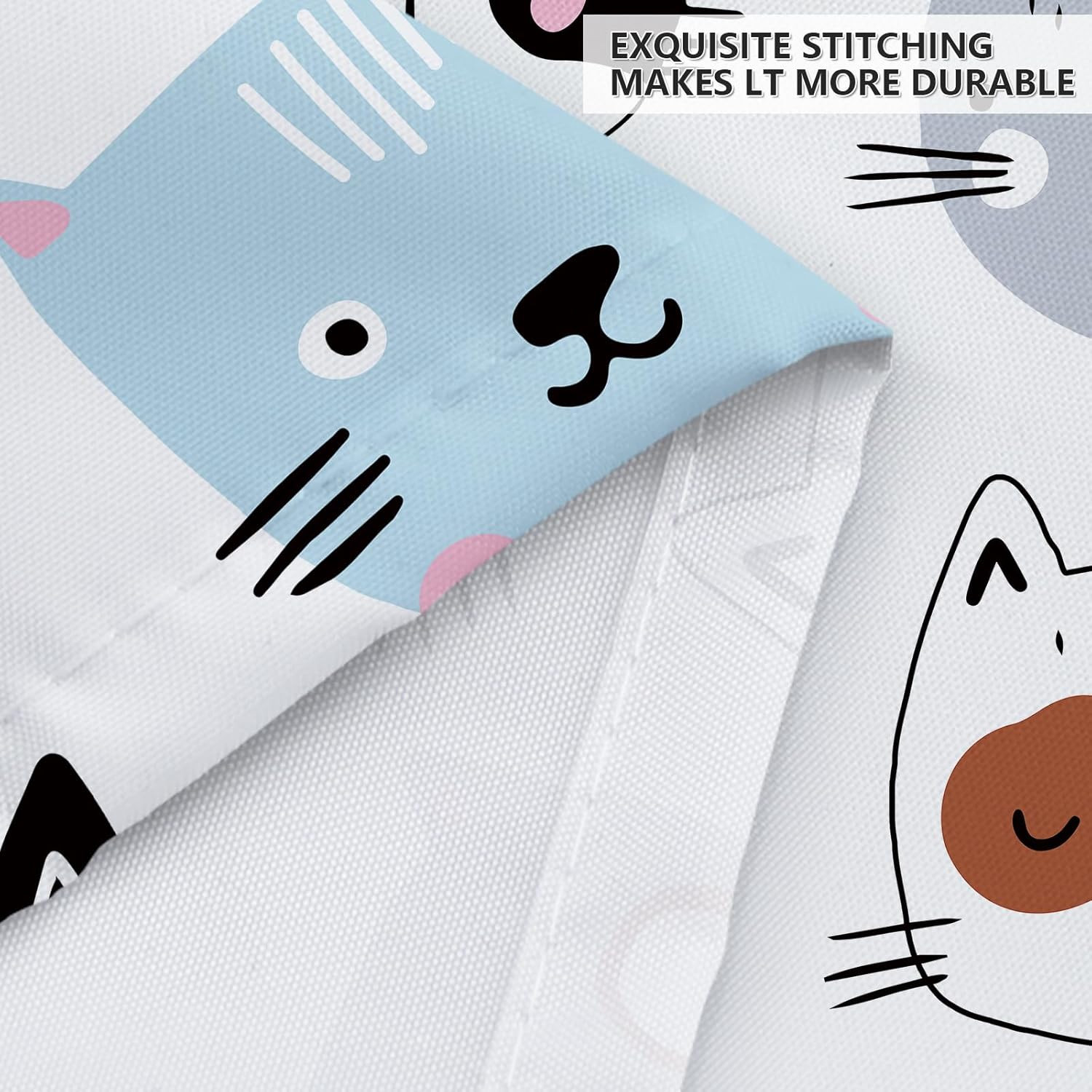 Cute Cat Shower Curtain for Bathroom Decor, Funny Bathroom Curtain Set, Cat Love