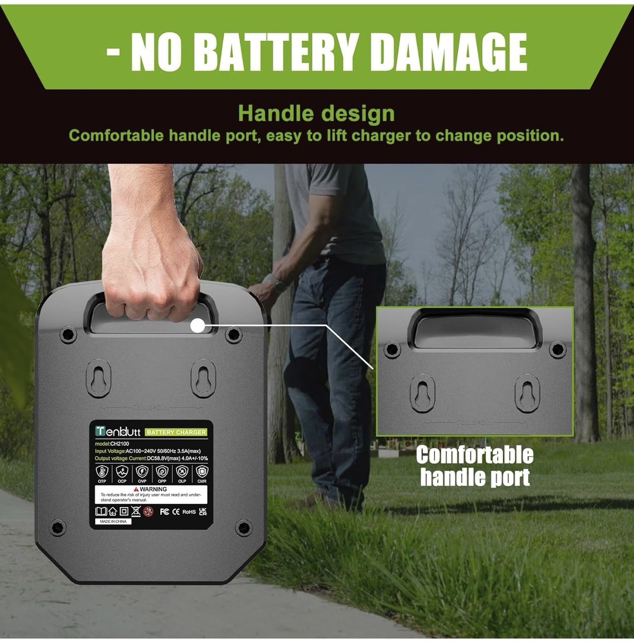CH2100 4.0A Rapid Charger For EGO Battery BA2800/BA4200/BA1400/BA1120/BA4480T