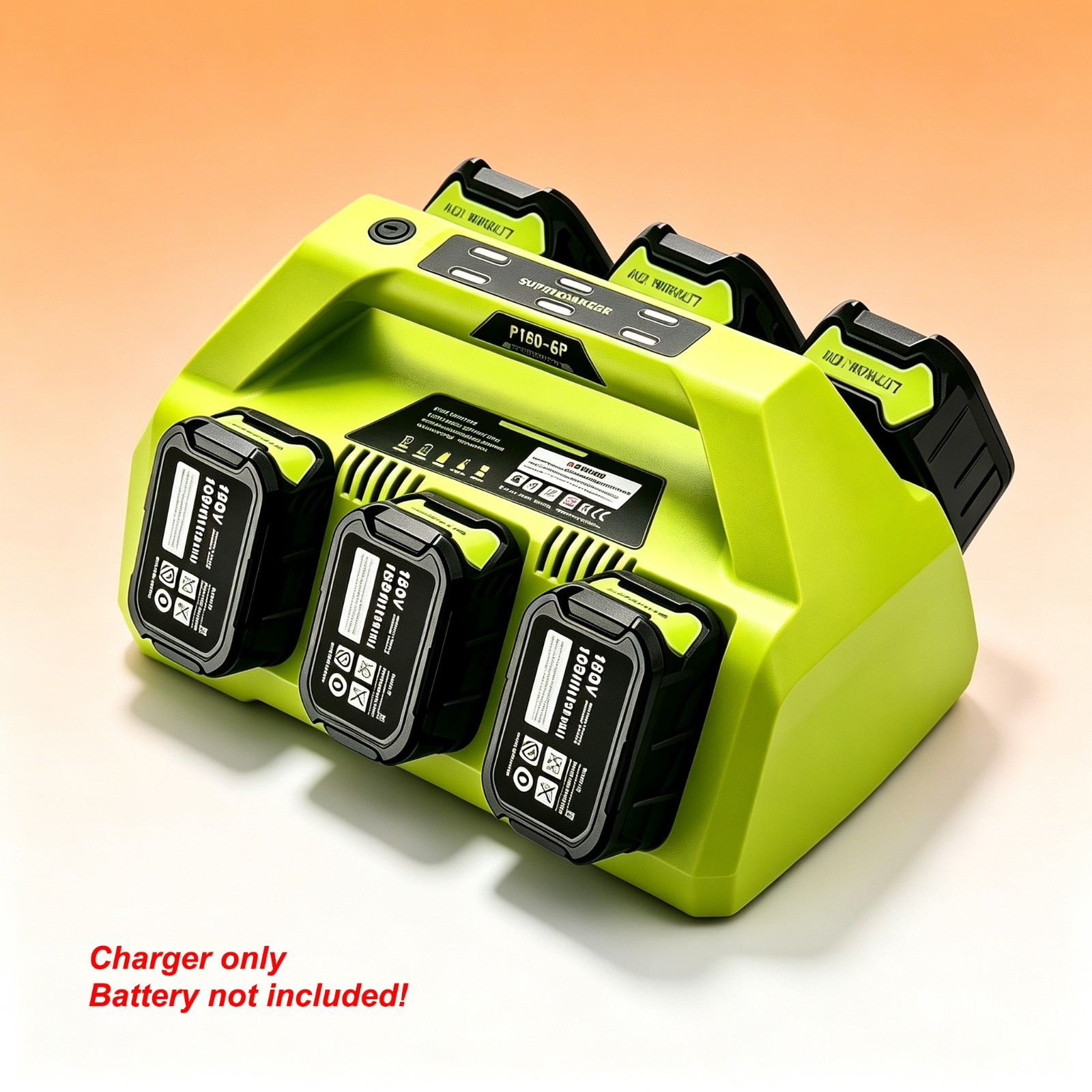 4A 6-Port Rapid Charging Station Compatible with Ryobi 18V P135 PCG005 P118 P117