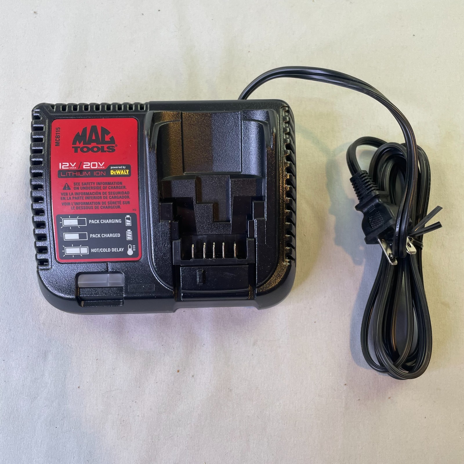 New In Box MAC Tools MCB115 12V/20V Max Lithium-Ion Battery Fast Charger