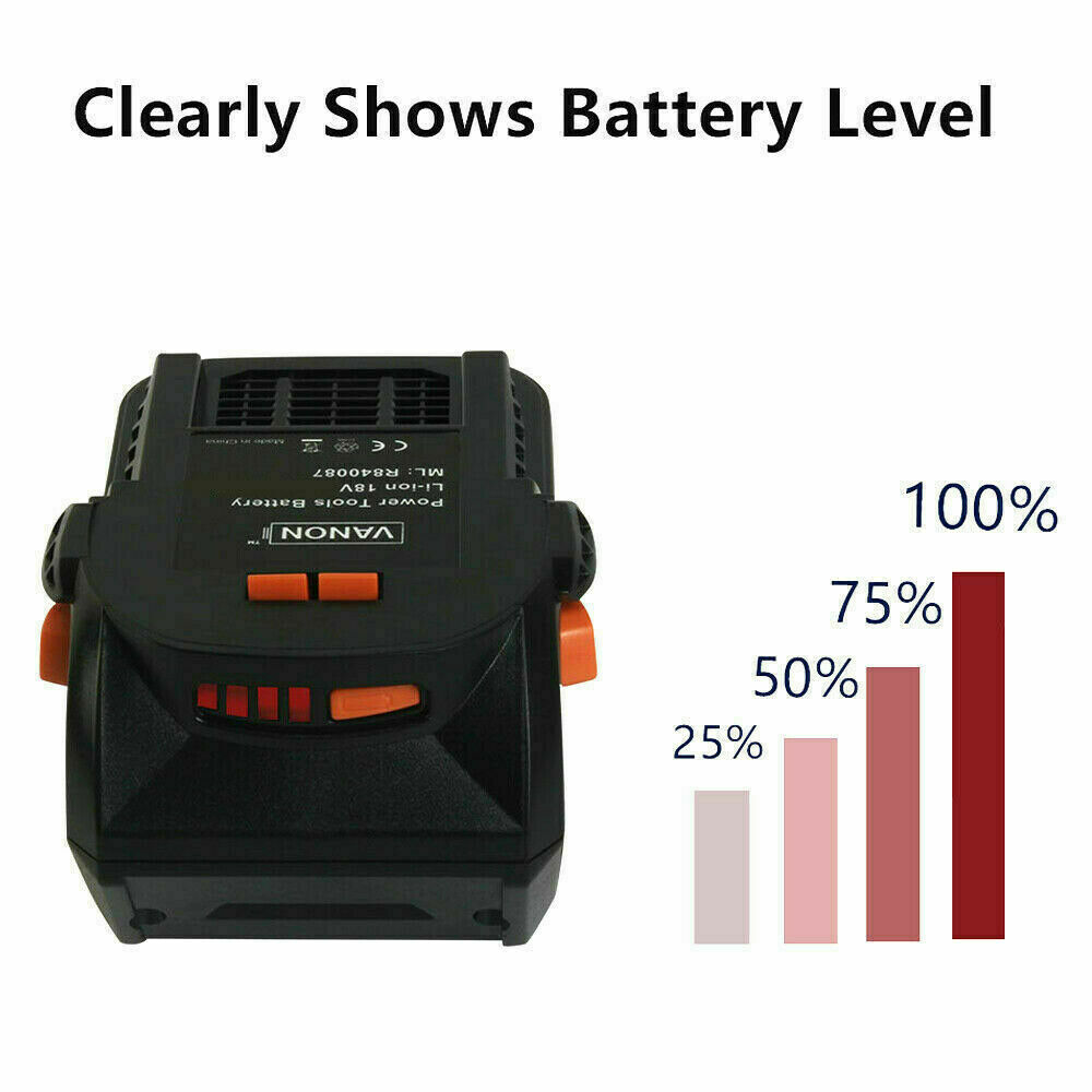 1-2x for Ridgid R840085 8.0Ah/6.0Ah Li-ion Battery 18V R840087 3.0Ah 4.0Ah 7.0Ah